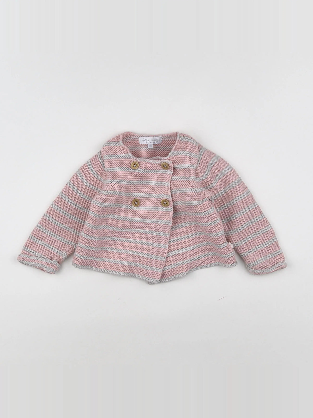Cadet Rousselle - gilet rose, gris - 6 mois