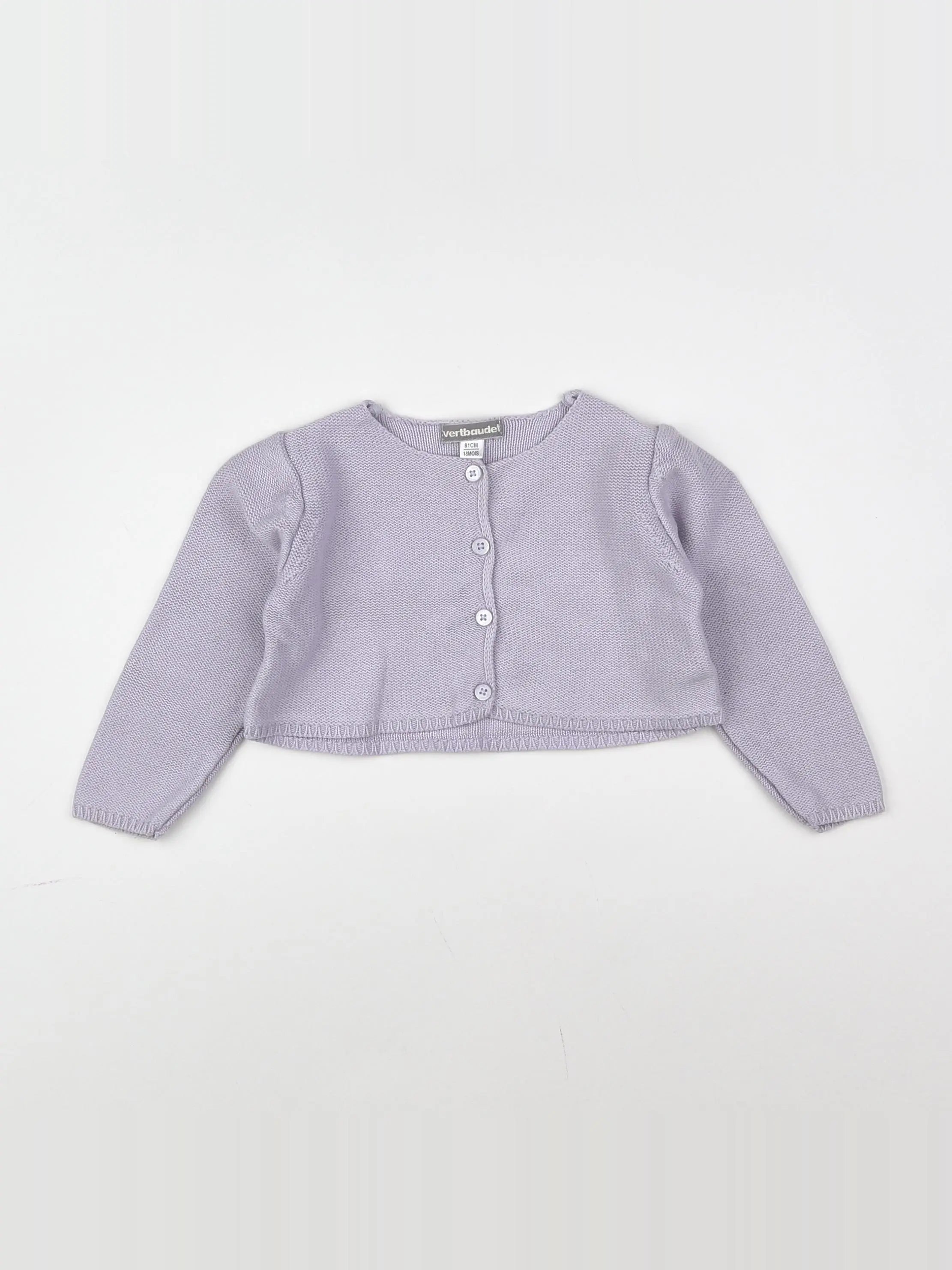 Vertbaudet - gilet violet - 18 mois