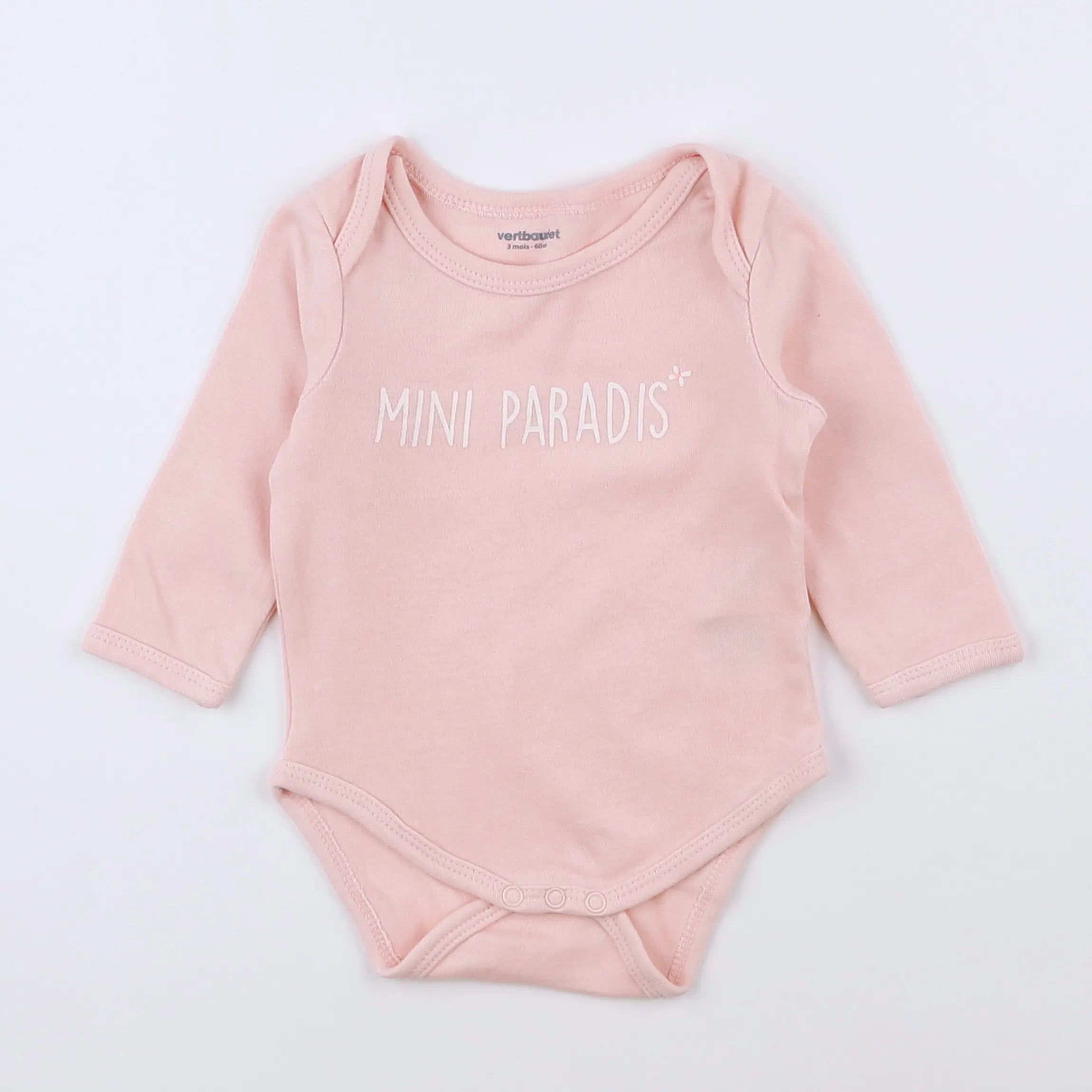 Vertbaudet - body rose - 3 mois