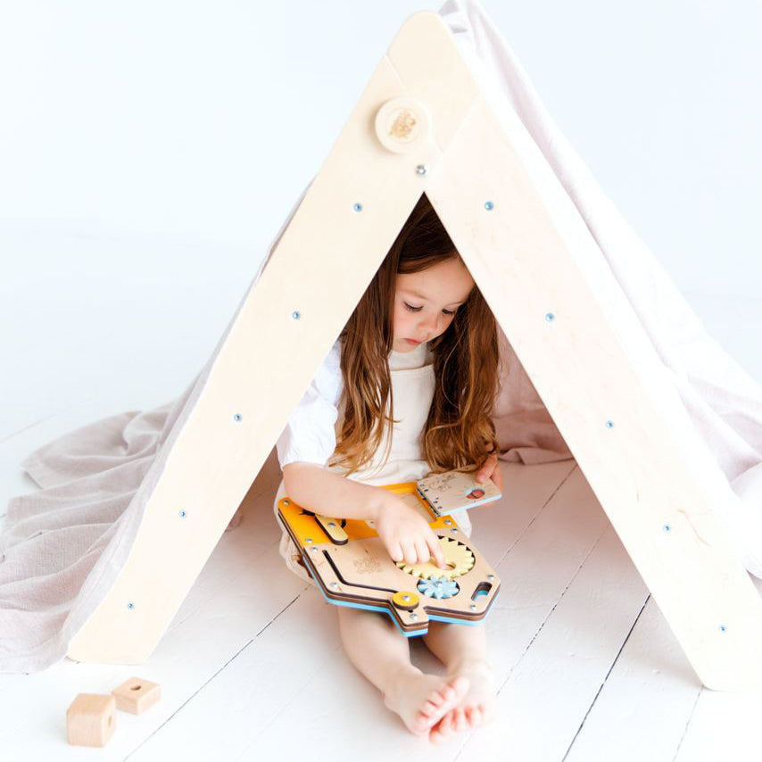 Ensemble - Triangle de Pikler et un grand toboggan à double face