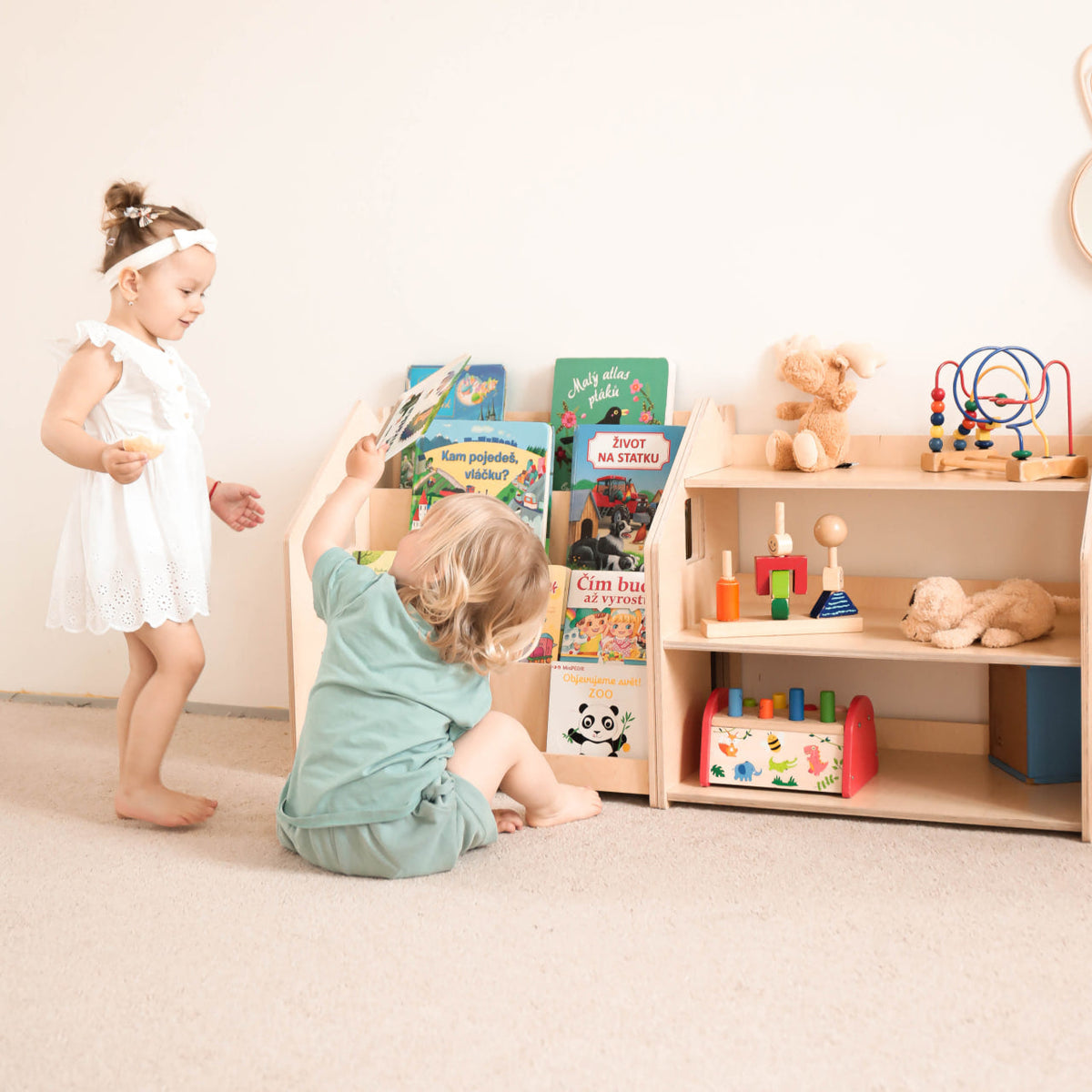 Ensemble - Bibliothèque enfant + Étagère à jouets - édition limitée