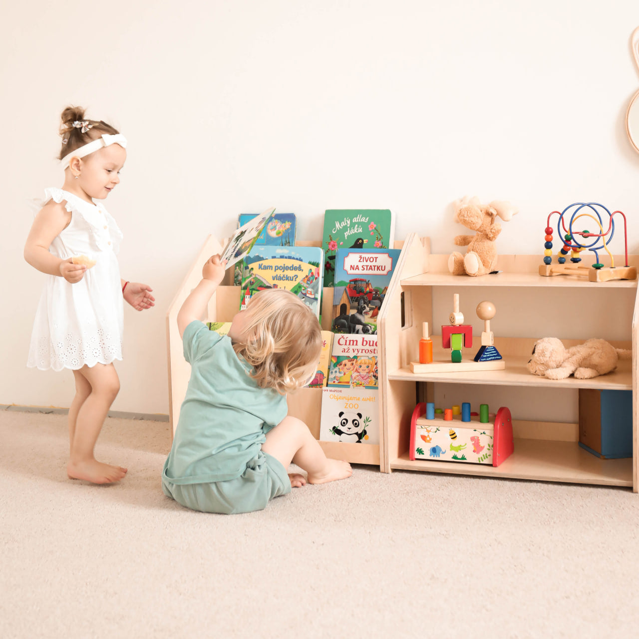 Ensemble - Bibliothèque enfant + Étagère à jouets - édition limitée