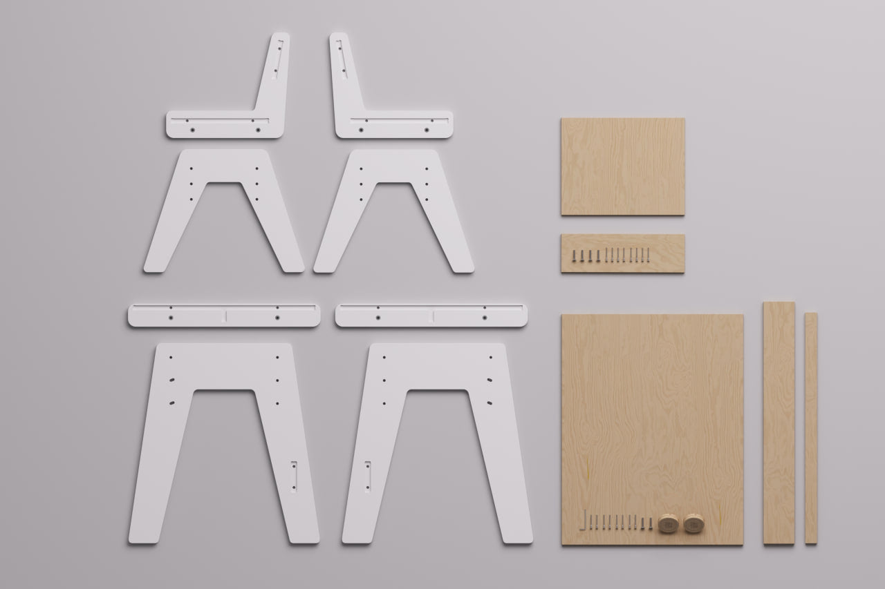 Ensemble - table et chaise évolutives pour jeunes enfants - blanche
