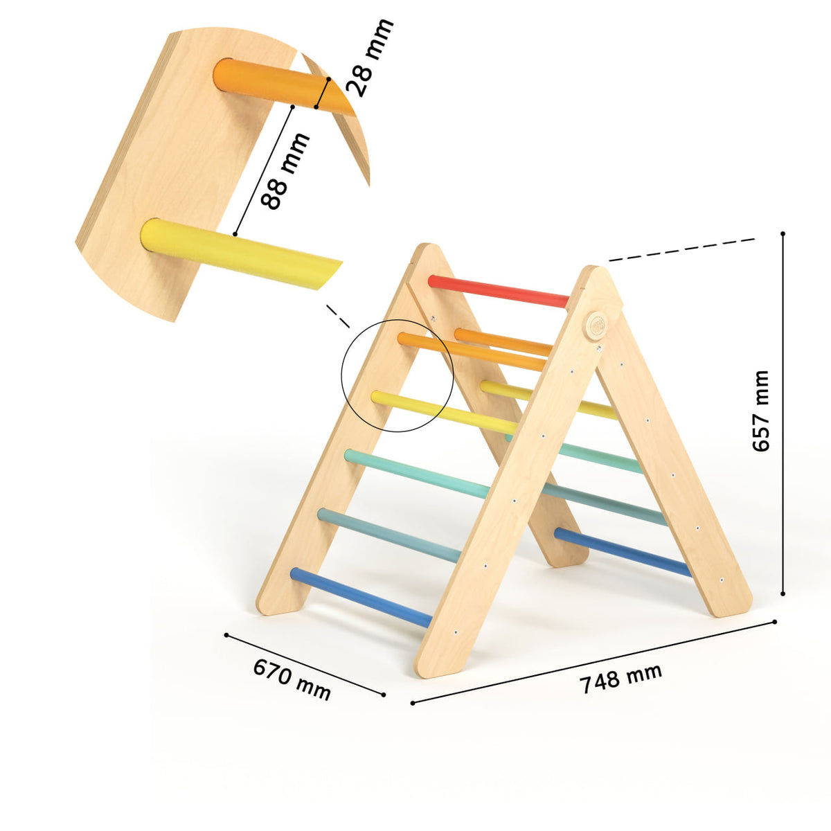 Ensemble (grand) - Triangle de Pikler + 2 planches à double face + bascule d’équilibre