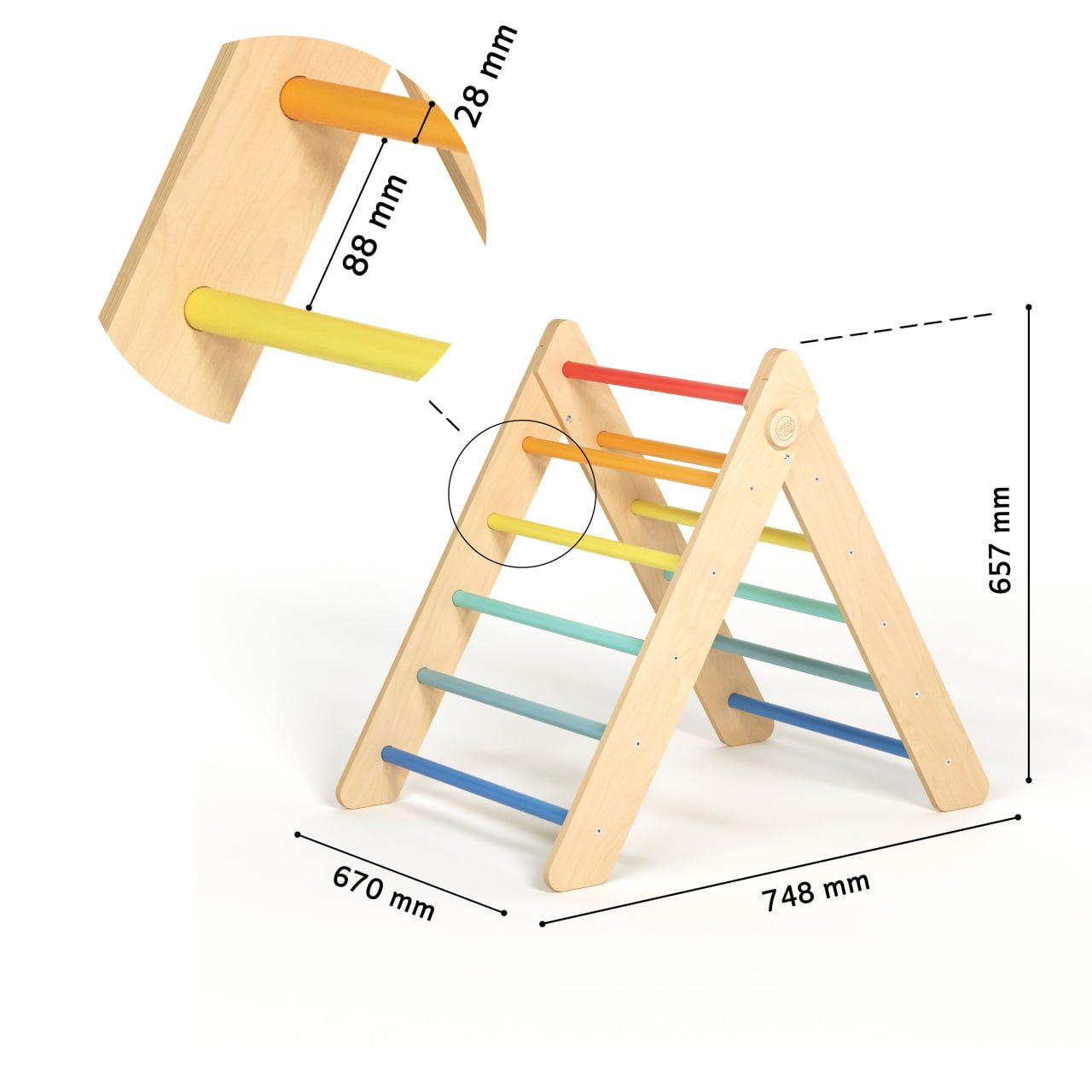 Ensemble (grand) - Triangle de Pikler + 2 planches à double face + bascule d’équilibre