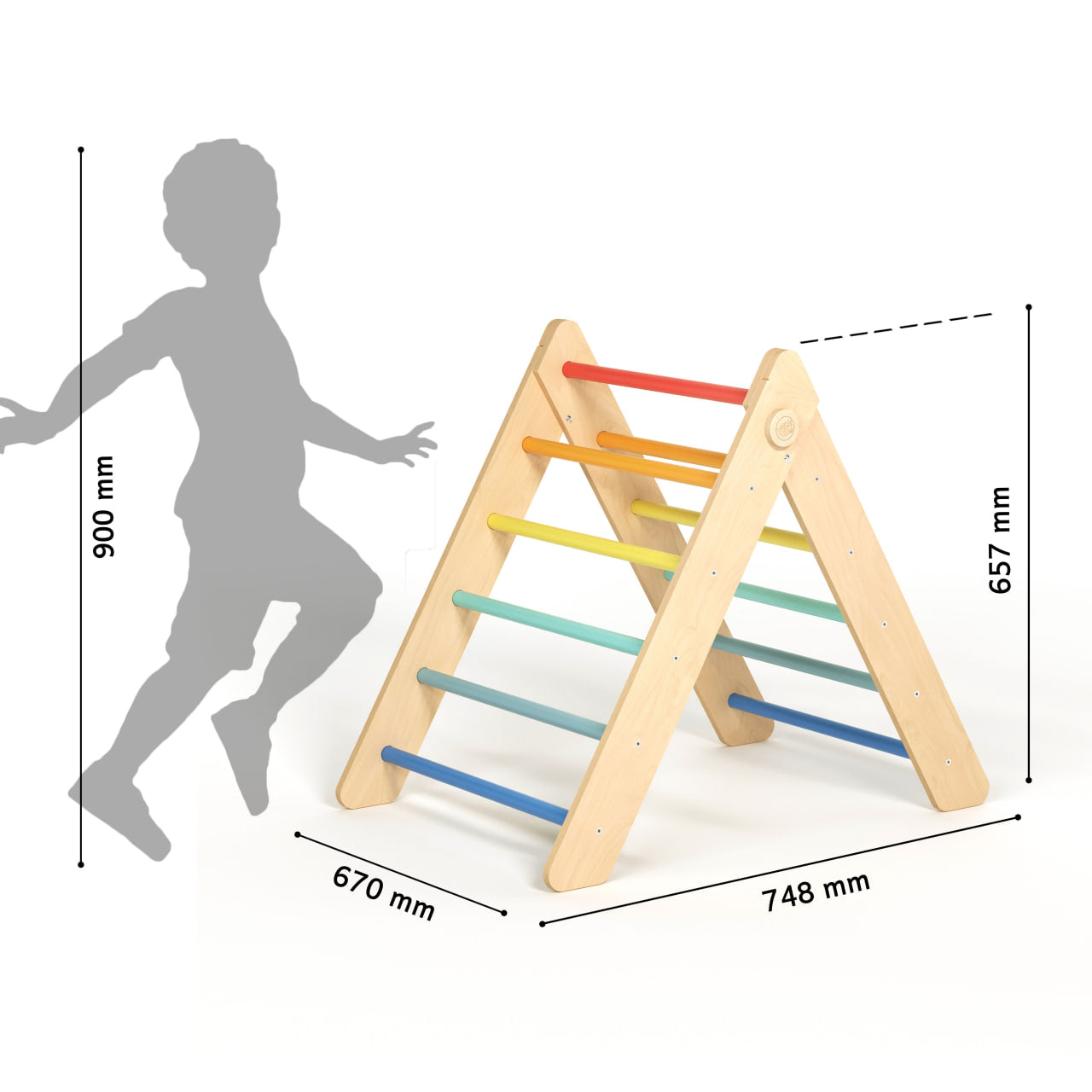 Ensemble - Triangle de Pikler + un grand toboggan à double face + bascule d’équilibre