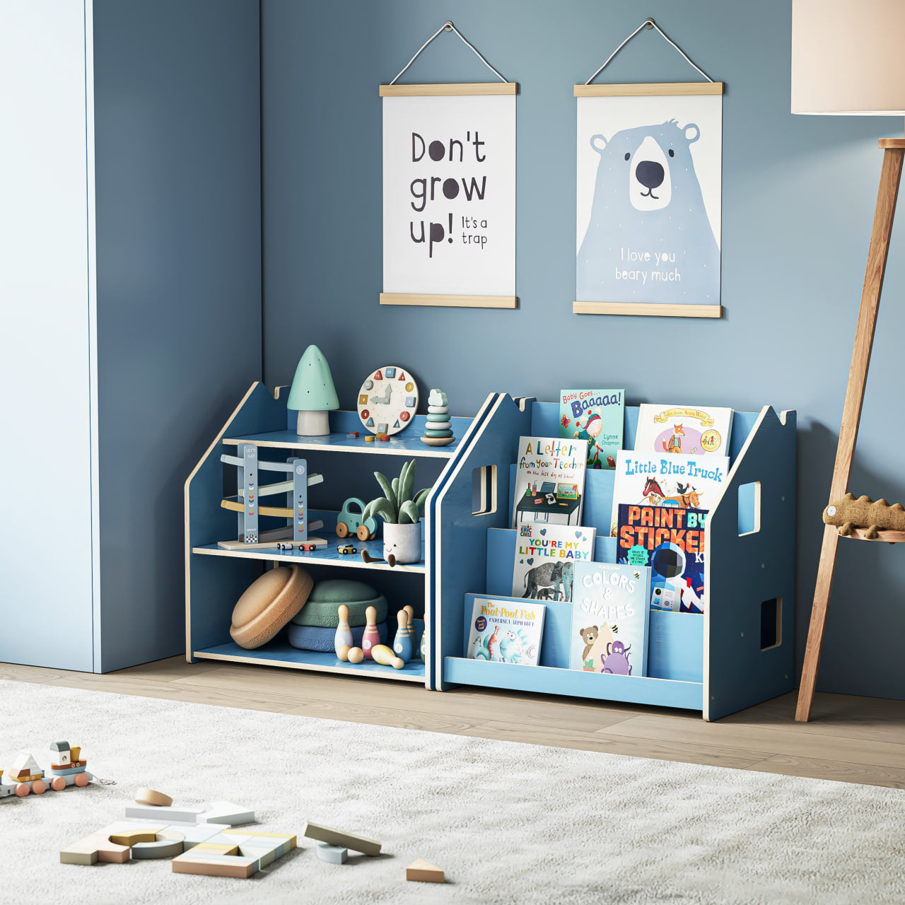Ensemble - Bibliothèque enfant + Étagère à jouets - édition limitée