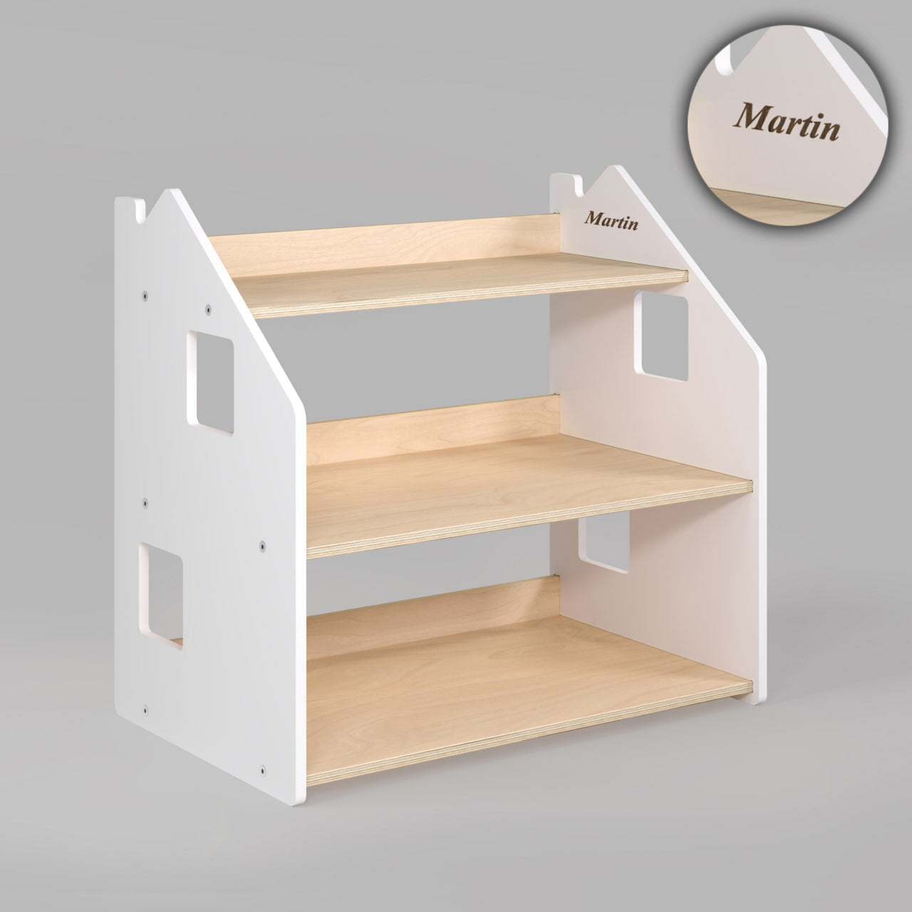 Étagère à jouets - Blanc et Gris