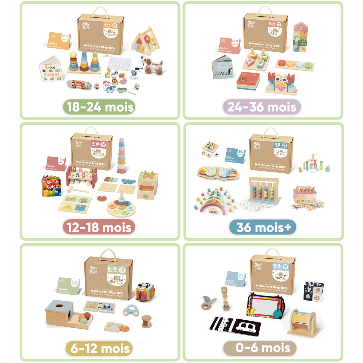 Coffret de Jeu Montessori pour les enfants de 12 à 18 mois