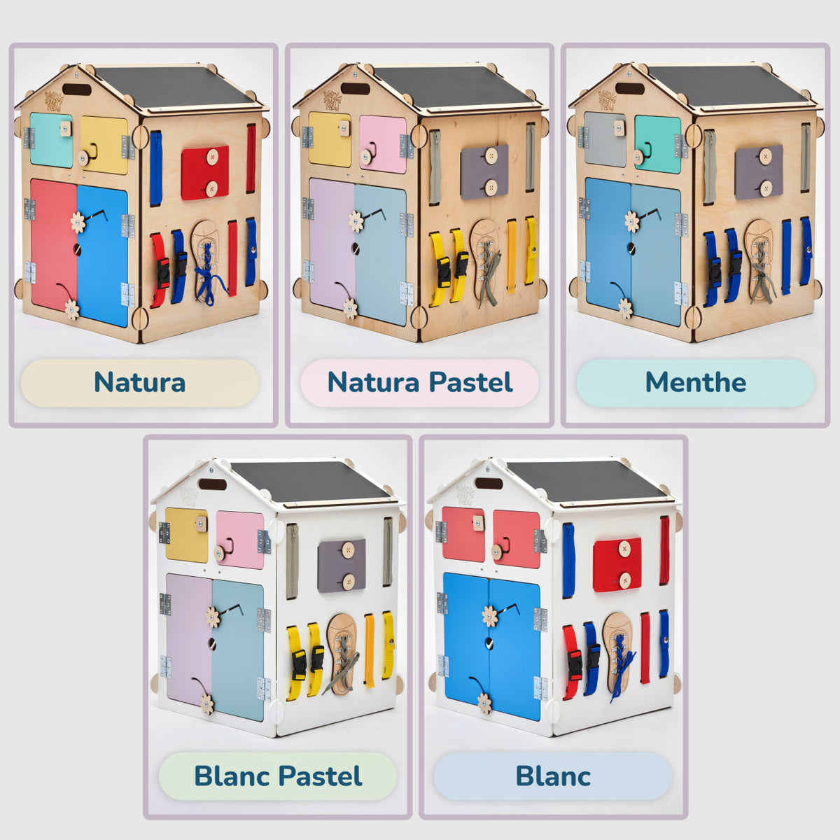 Ensemble - Busy board maisonnette natura et cube interactif