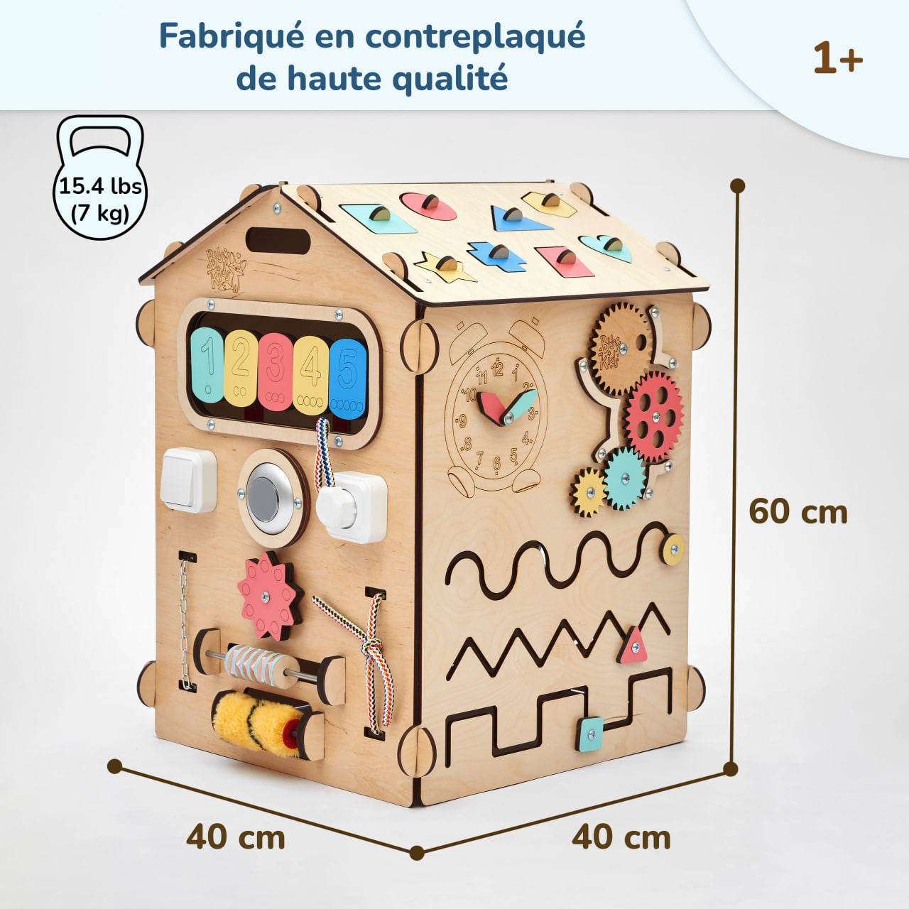 Busy board Maisonnette éducative en bois - natura