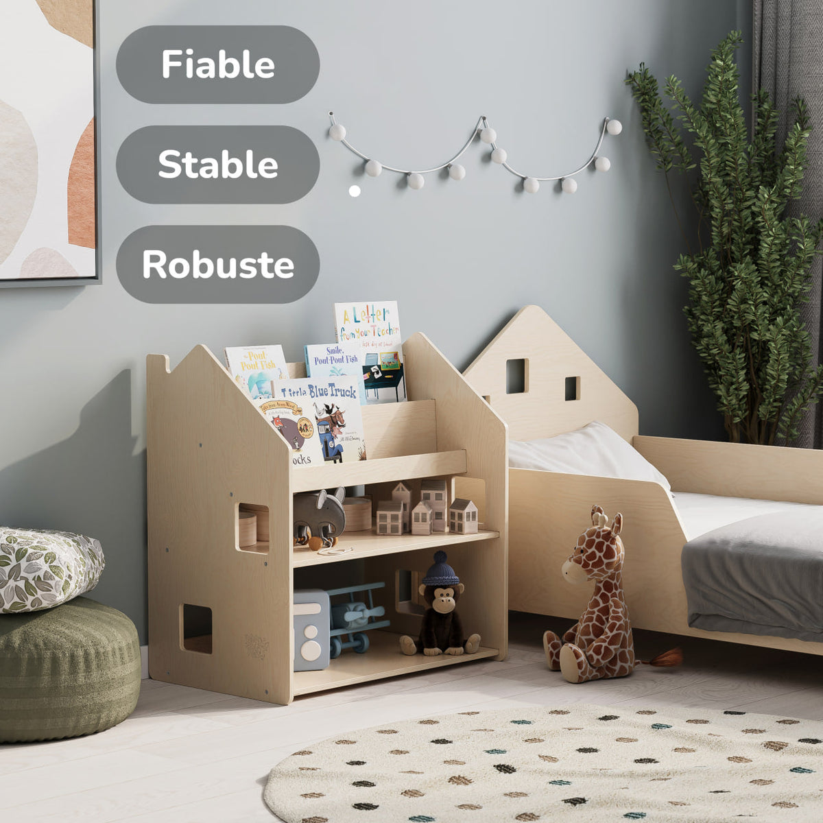 Étagère Montessori 2 en 1 polyvalente