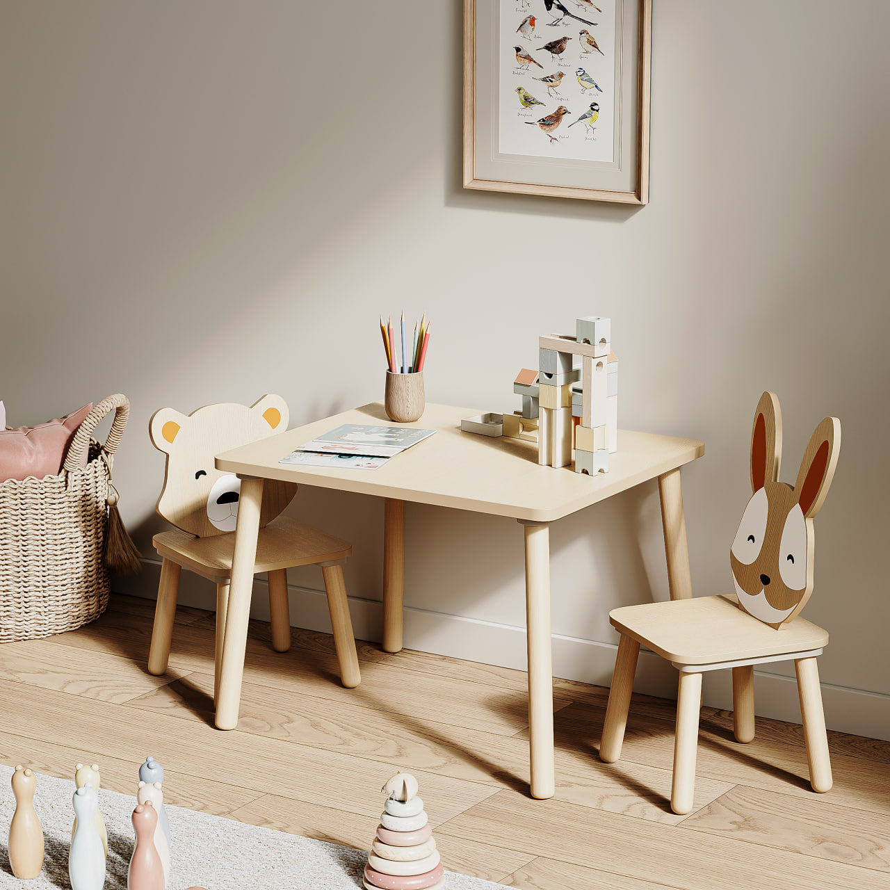 Ensemble de Deux Chaises et une Table Compacte