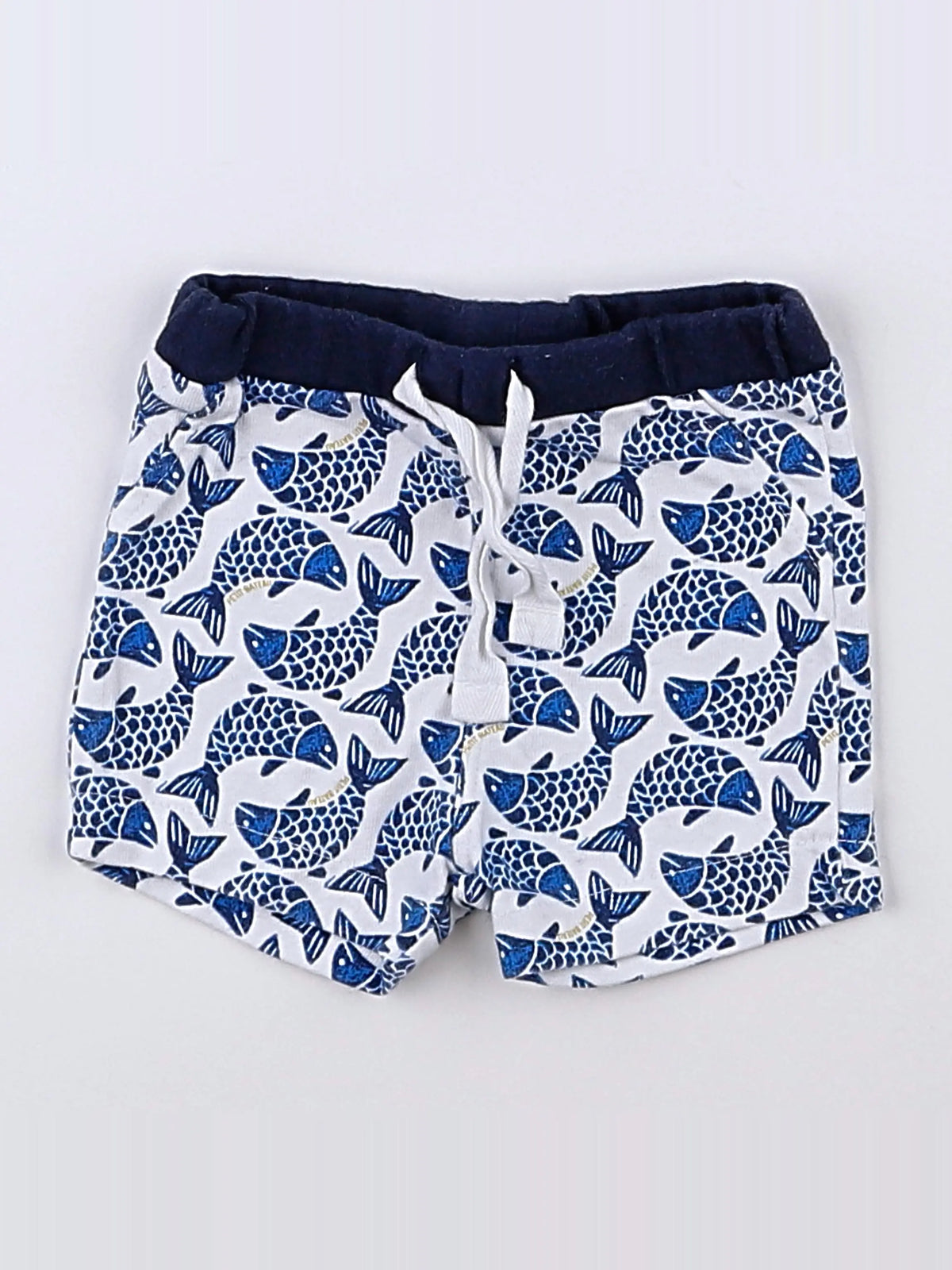 Petit Bateau - short bleu, blanc - 3 mois