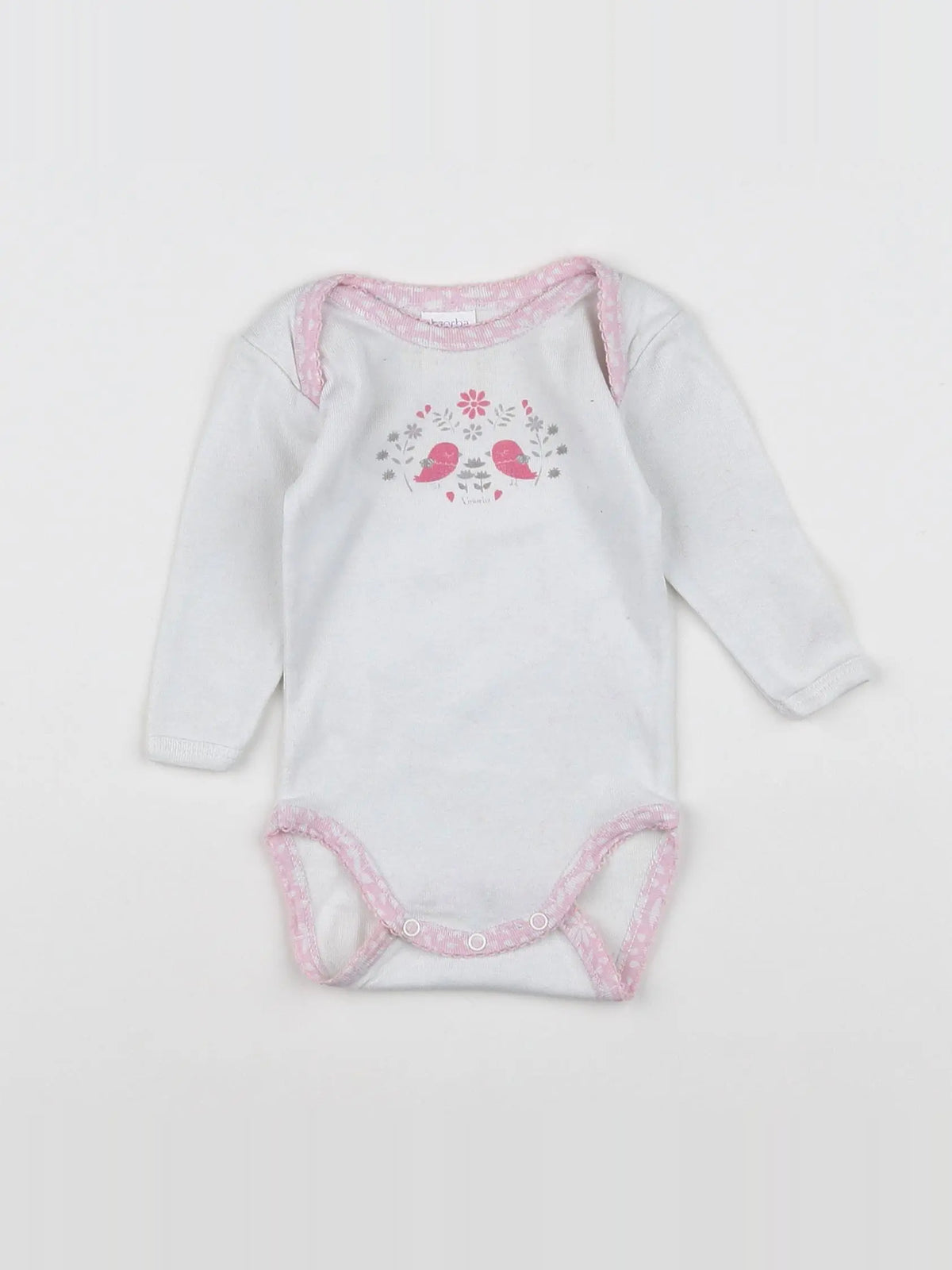 Absorba - body blanc, rose - 3 mois