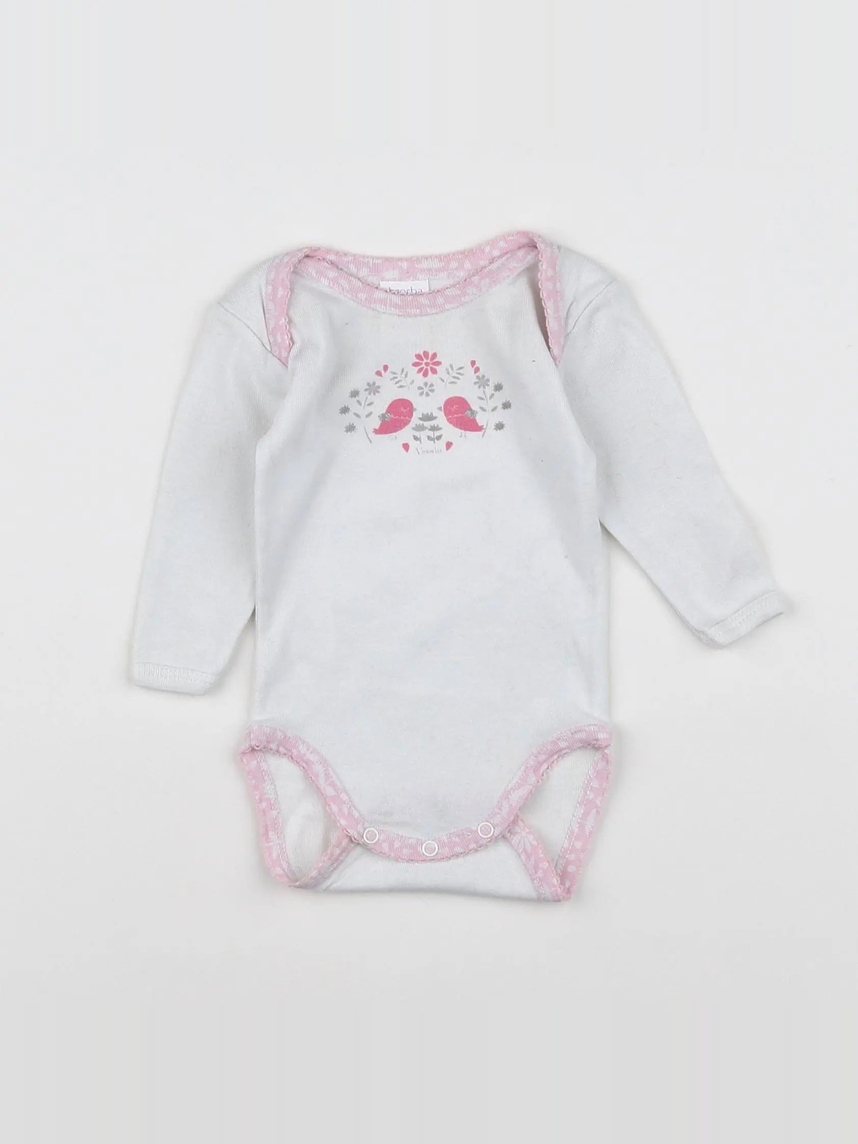 Absorba - body blanc, rose - 3 mois