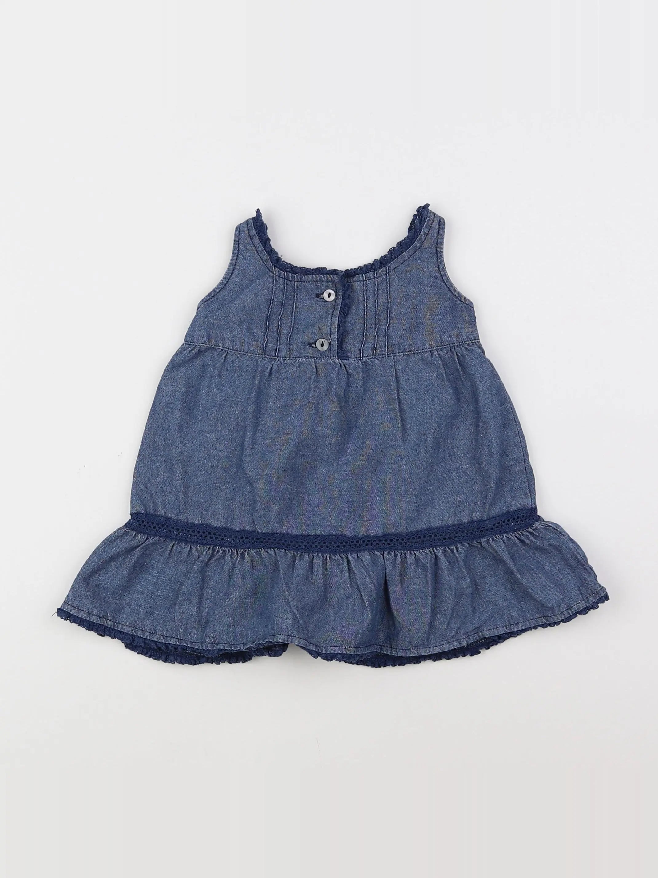 Petit Bateau - robe bleu - 3 mois