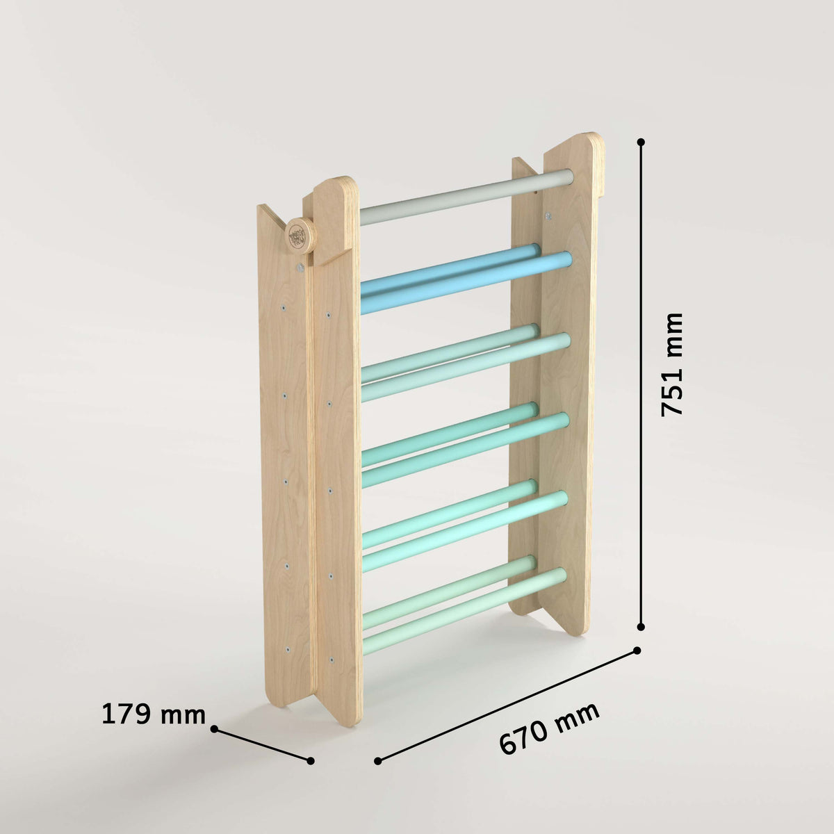 Ensemble - Triangle de Pikler + un grand toboggan à double face + bascule d’équilibre
