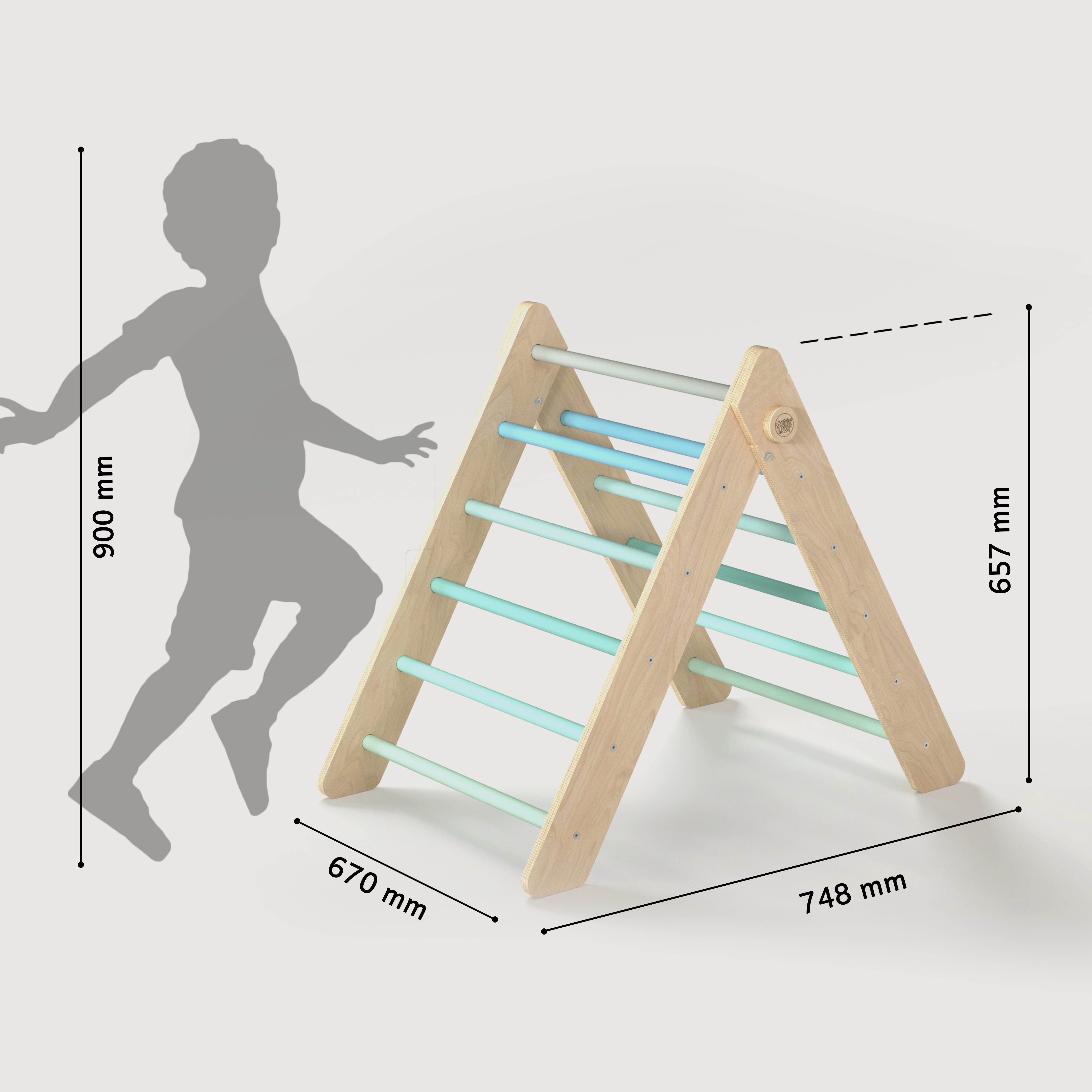 Ensemble (grand) - Triangle de Pikler + 2 planches à double face + bascule d’équilibre