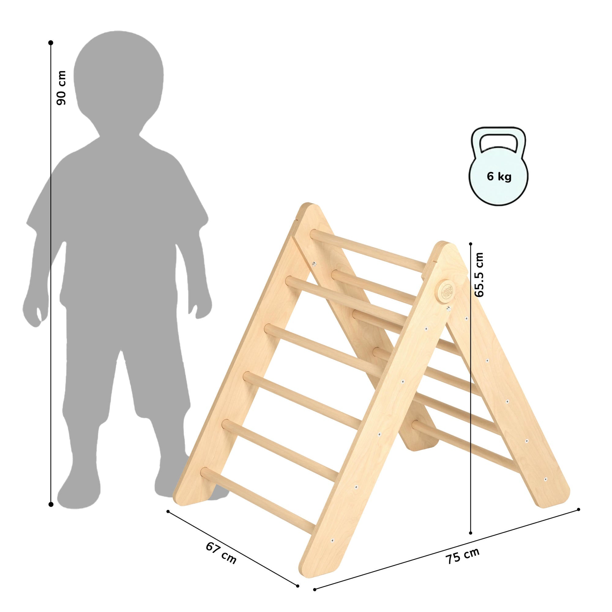 Ensemble - Triangle de Pikler et un grand toboggan à double face