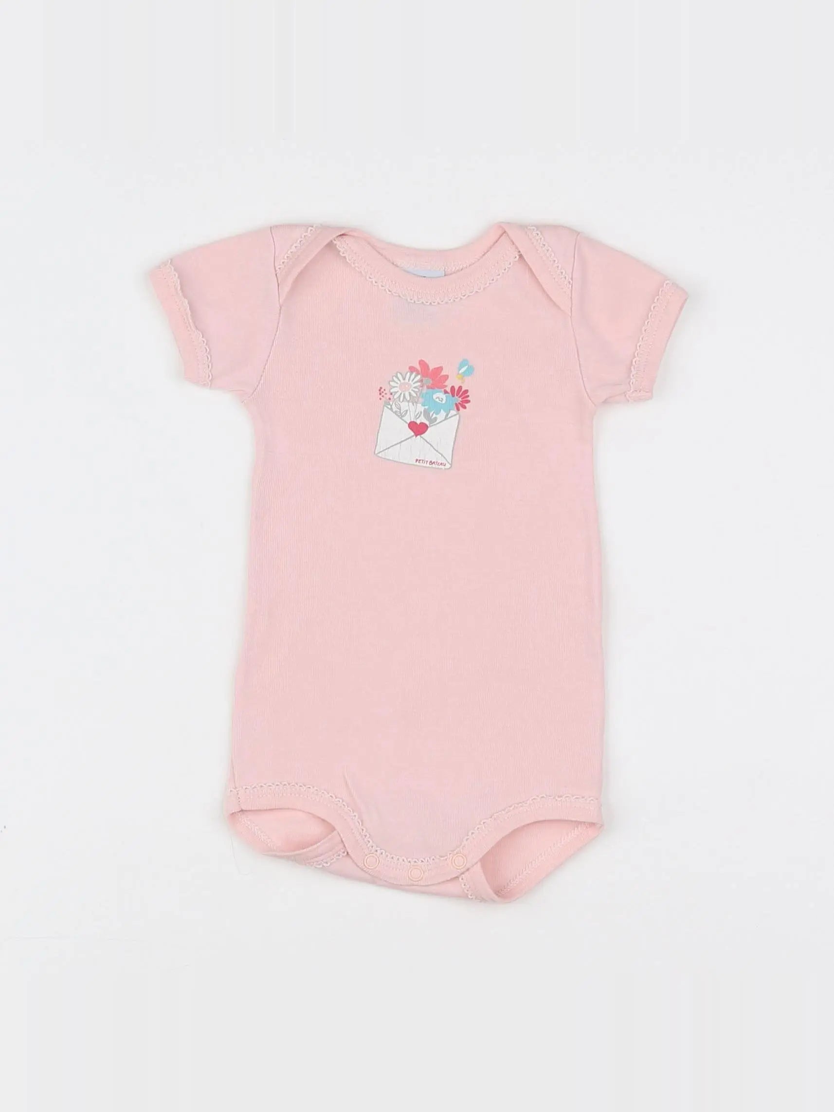 Petit Bateau - body rose - 3 mois