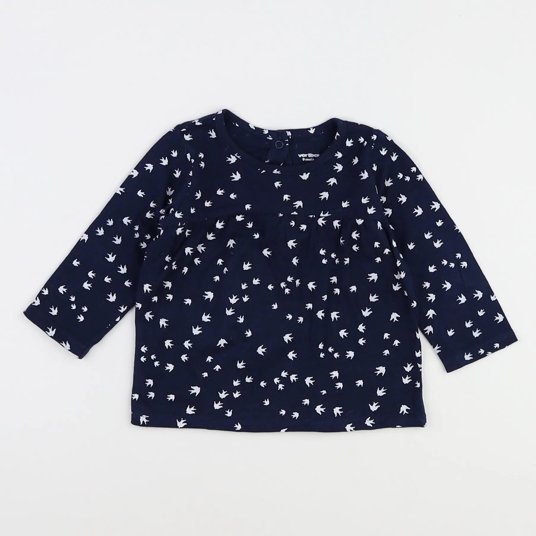 Vertbaudet - tee-shirt bleu - 9 mois