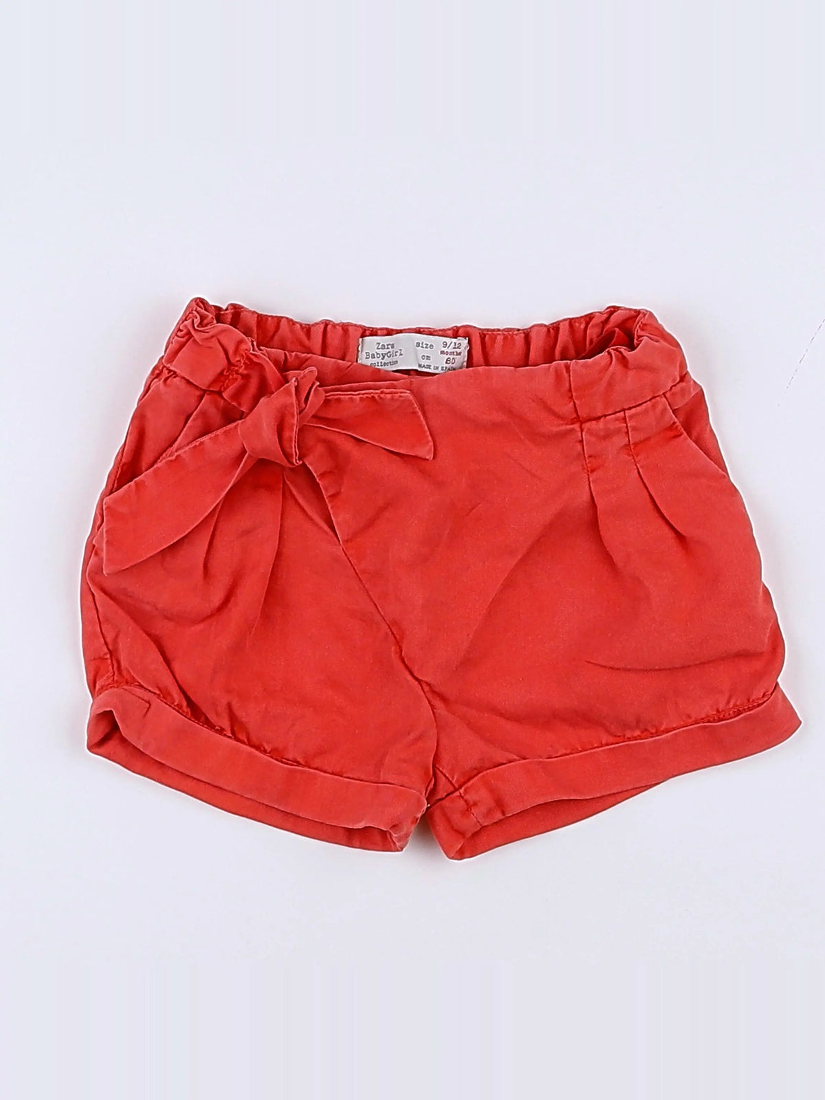 Zara - short rouge - 9/12 mois