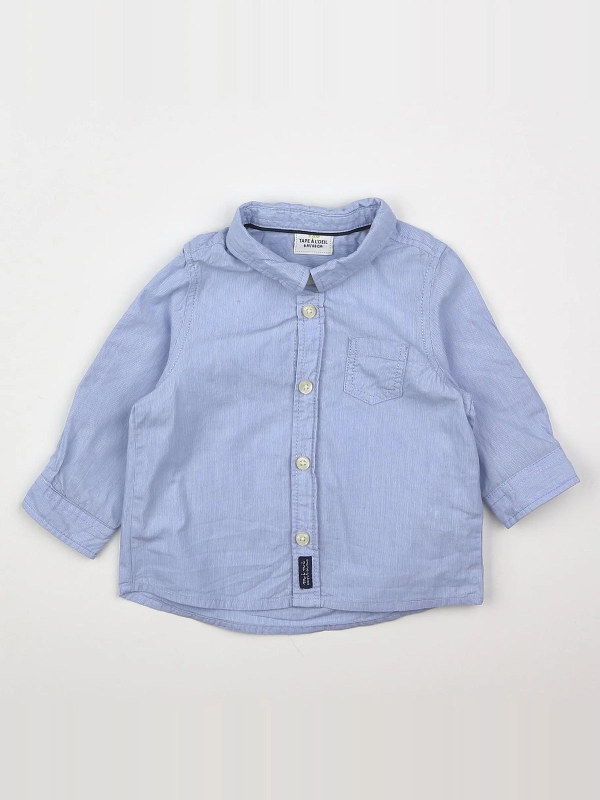 Tape à l'oeil - chemise bleu, blanc - 6 mois