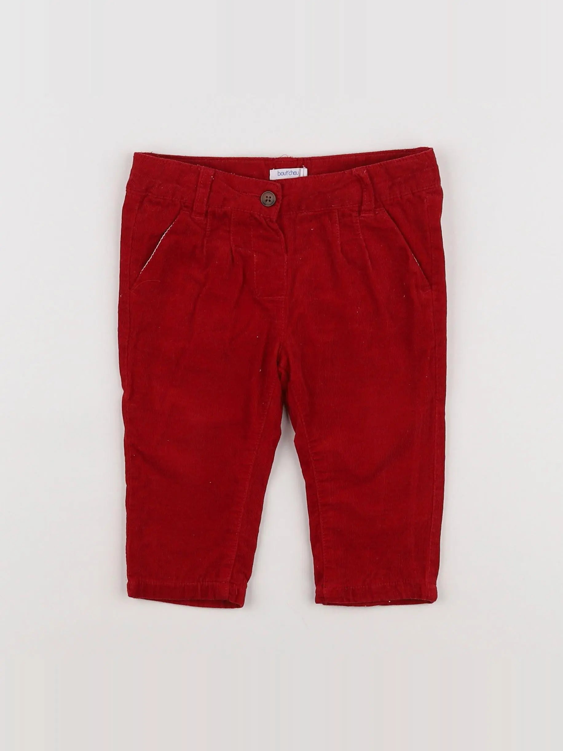 Boutchou - pantalon doublé rouge - 6 mois