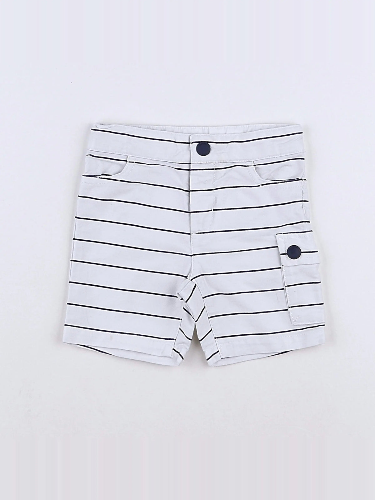 Jacadi - short blanc, bleu - 12 mois