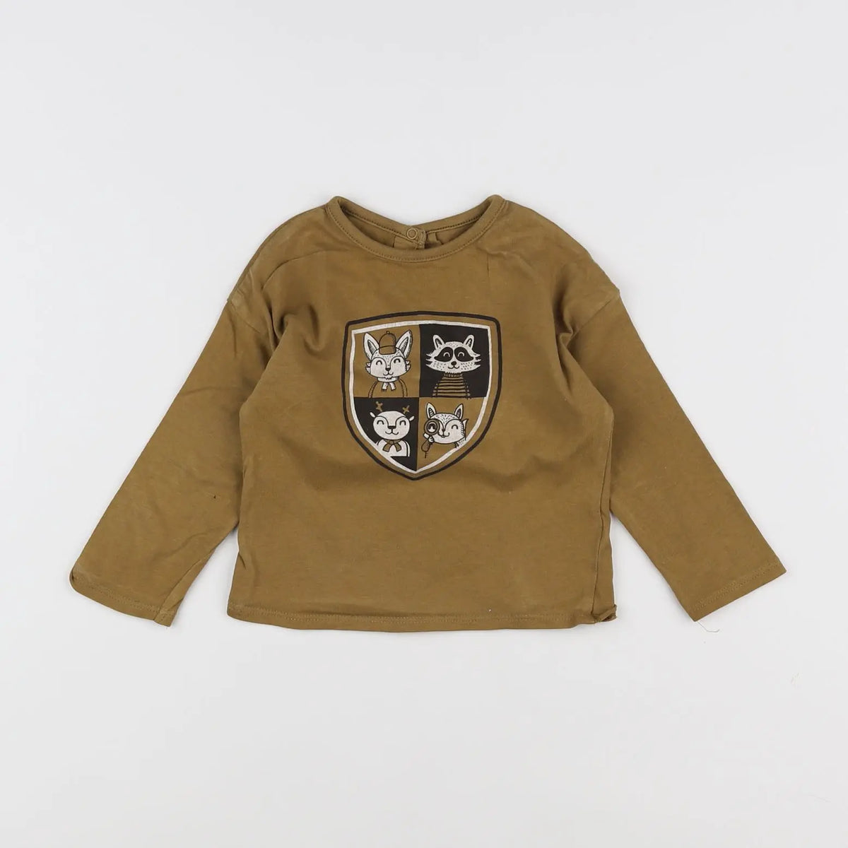 Vertbaudet - tee-shirt marron - 12 mois