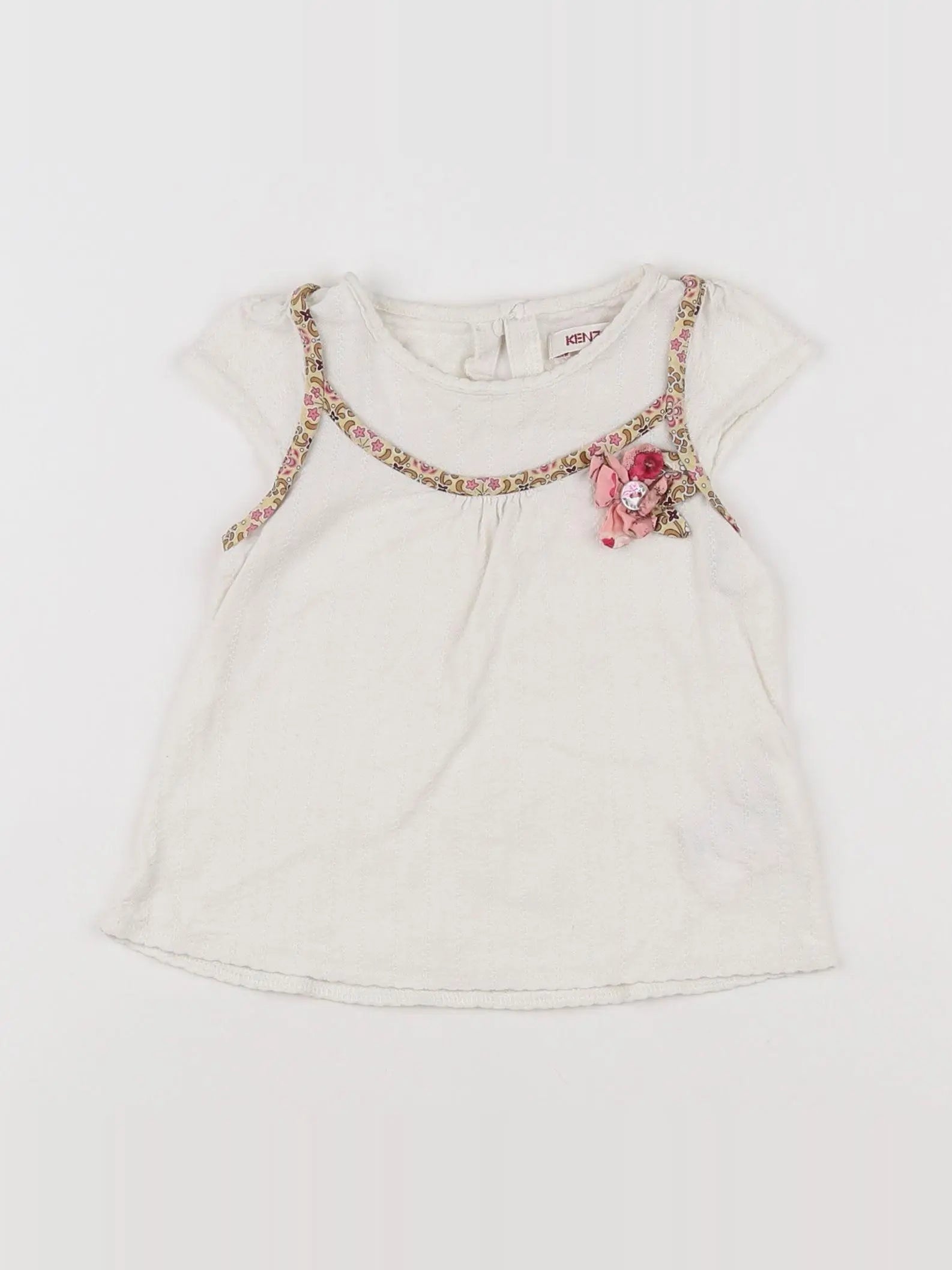Kenzo - tee-shirt beige, rose - 18 mois