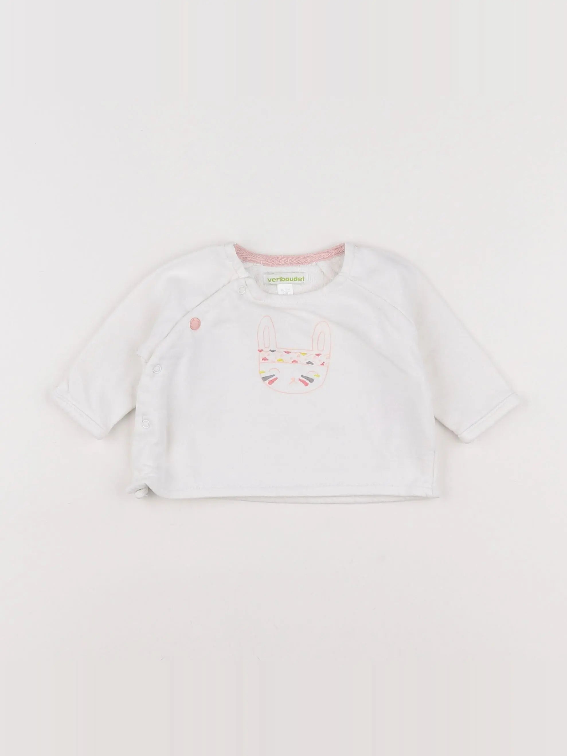 Vertbaudet - sweat blanc - 3 mois