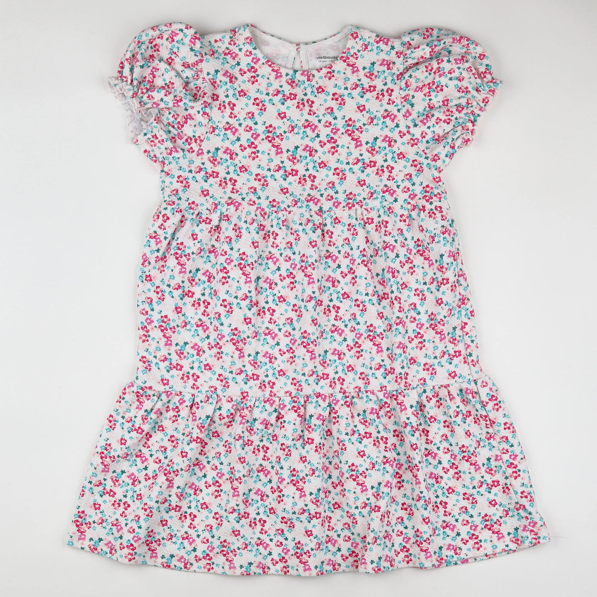 Vertbaudet - robe blanc, rose - 10 ans