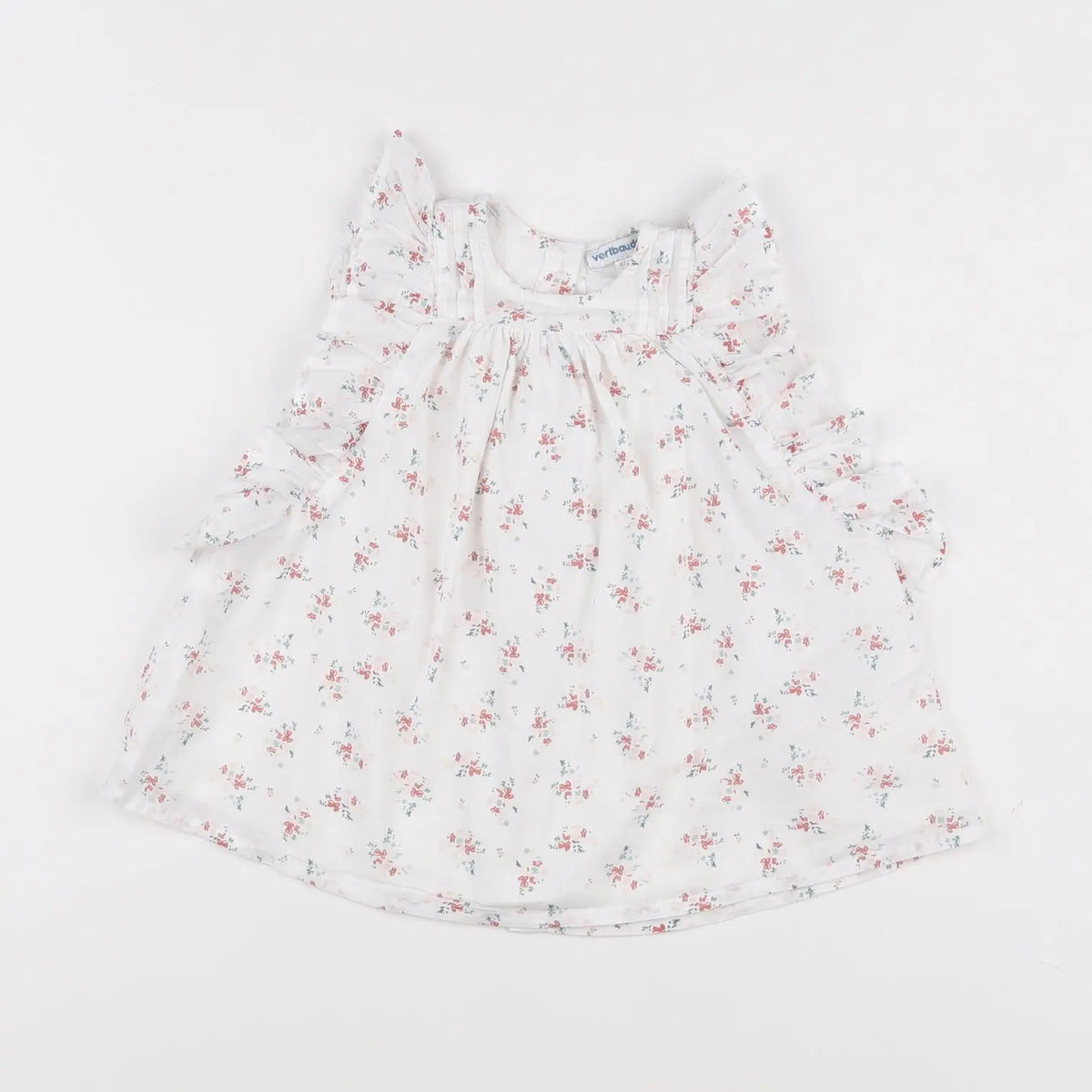 Vertbaudet - robe rose, blanc - 6 mois