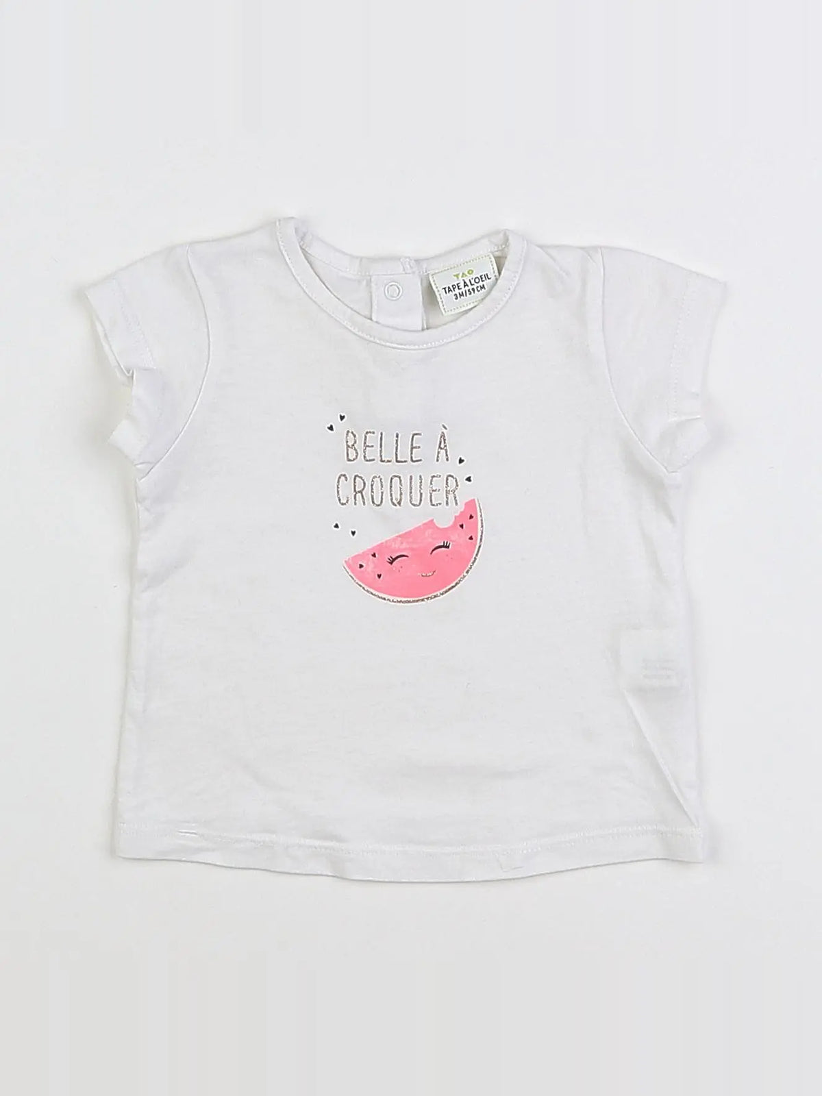Tape à l'oeil - tee-shirt blanc, or - 3 mois