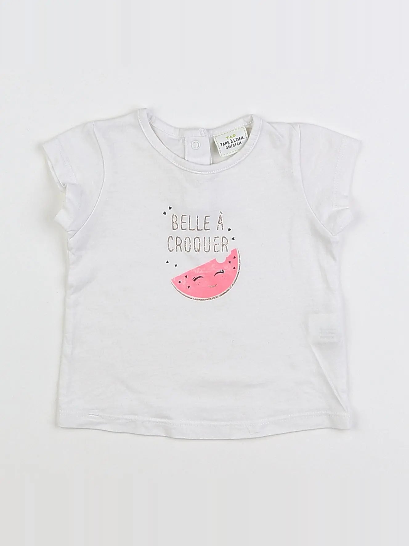 Tape à l'oeil - tee-shirt blanc, or - 3 mois