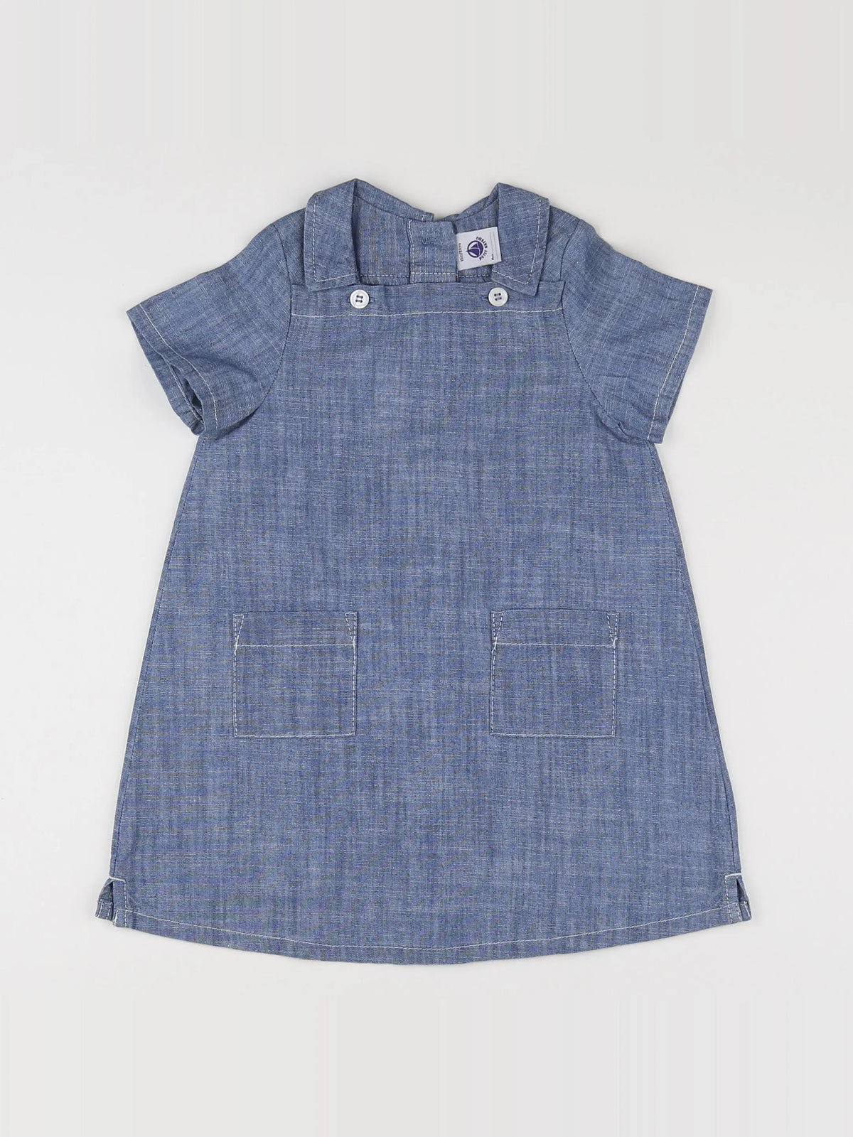 Petit Bateau - robe bleu - 18 mois