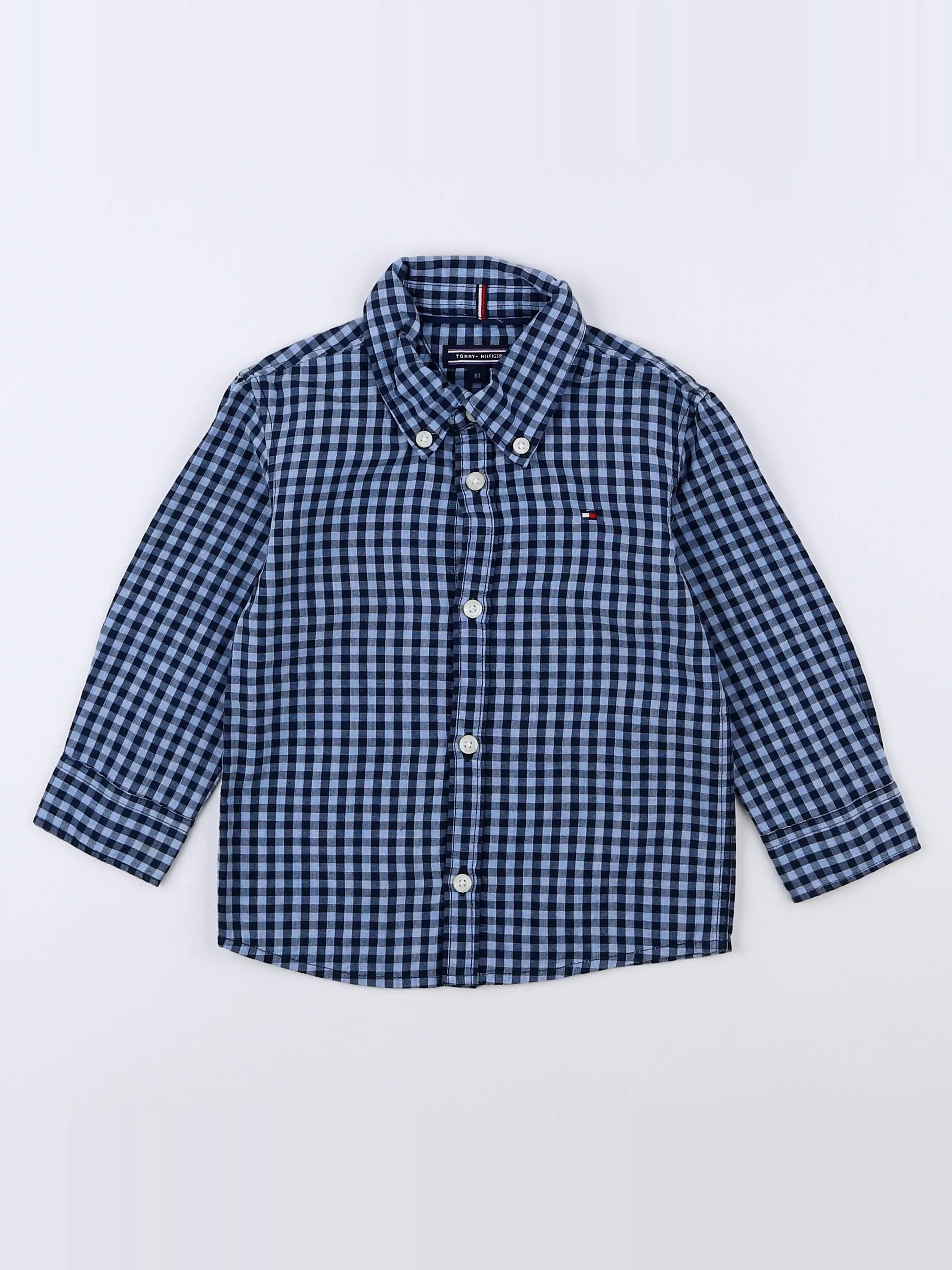 Tommy Hilfiger - chemise gris, bleu - 9/12 mois