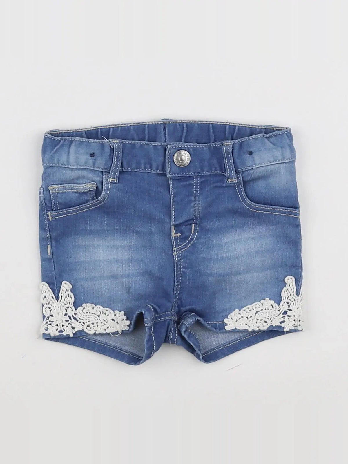 H&M - short bleu - 6/9 mois