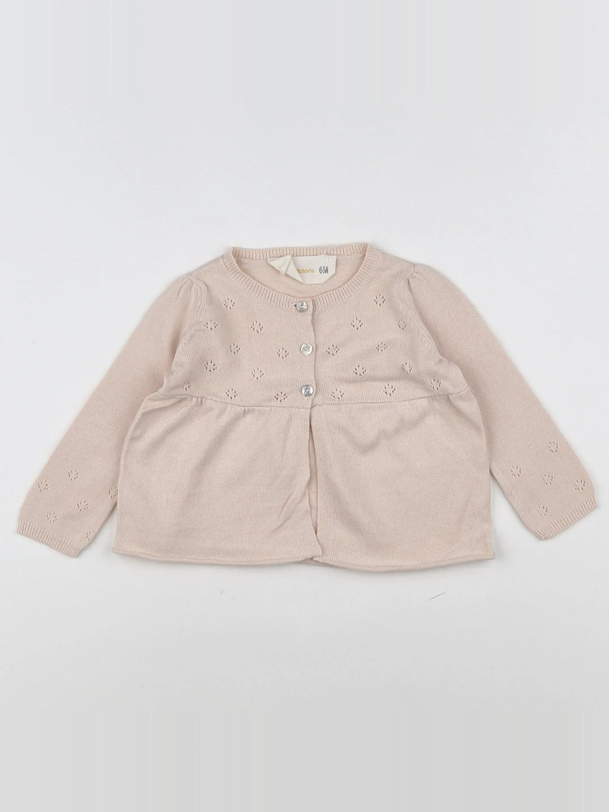 Louis et Victorie - gilet rose - 6 mois