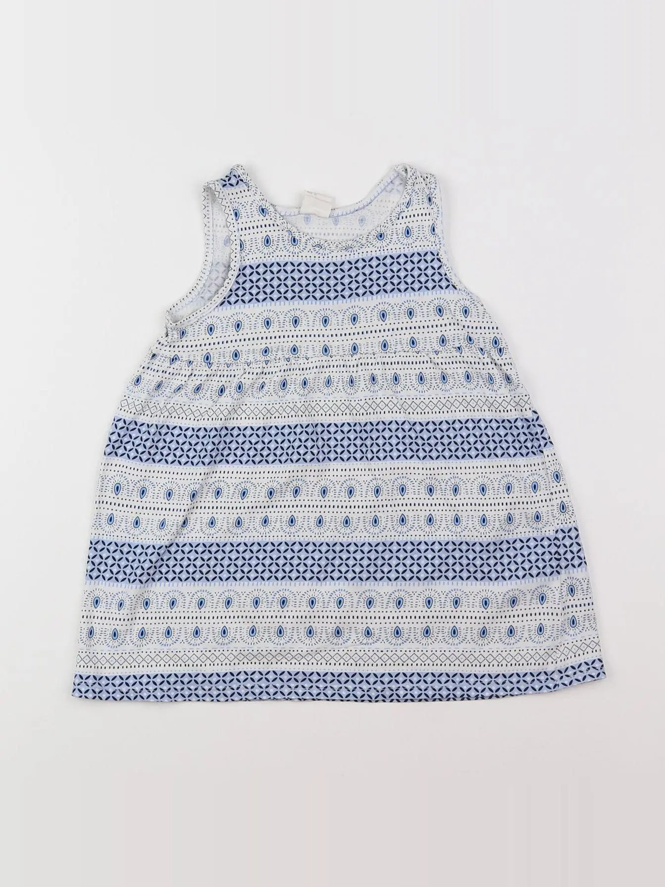 H&M - robe blanc, bleu - 12/18 mois
