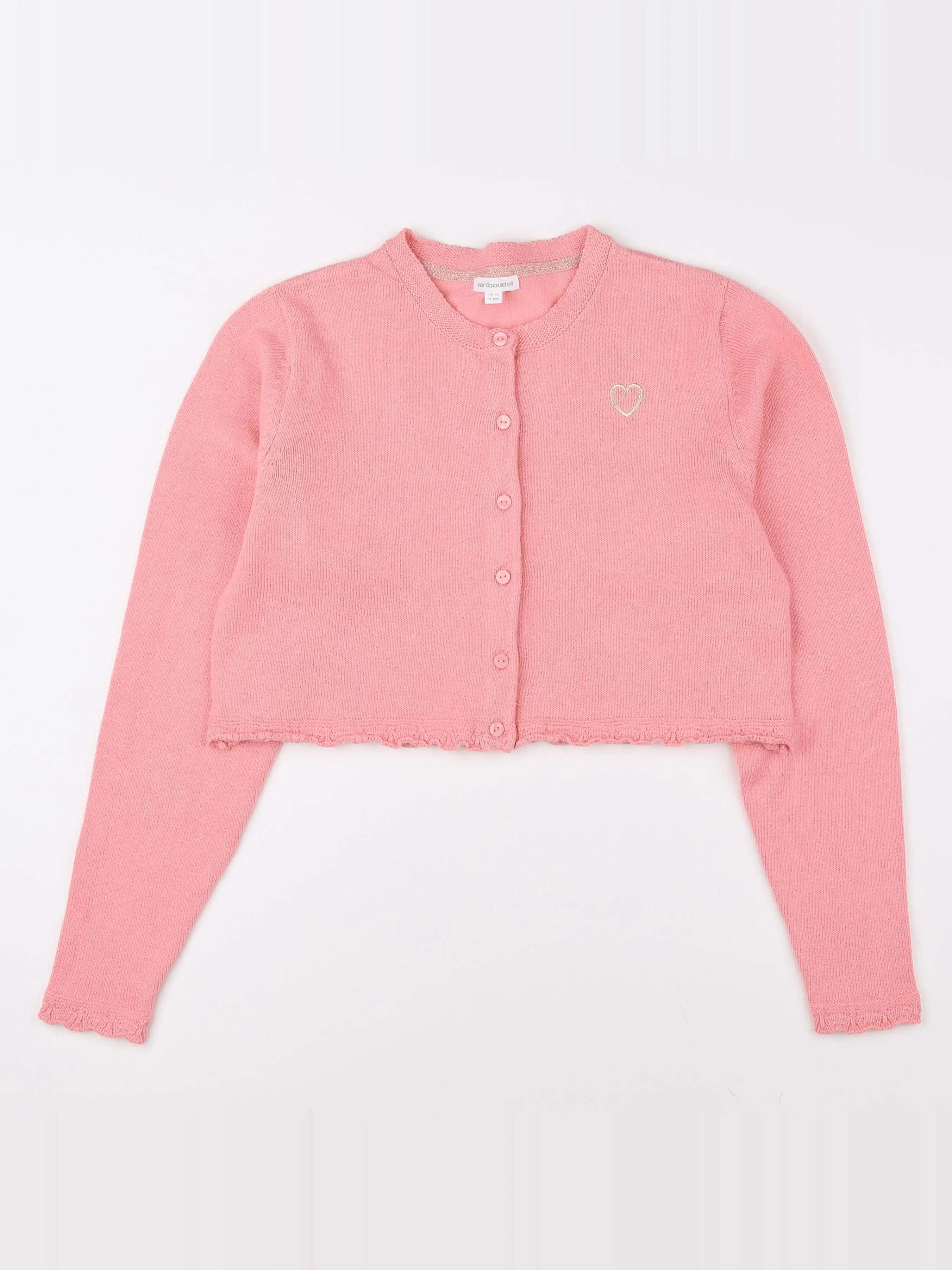 Vertbaudet - gilet rose - 14 ans