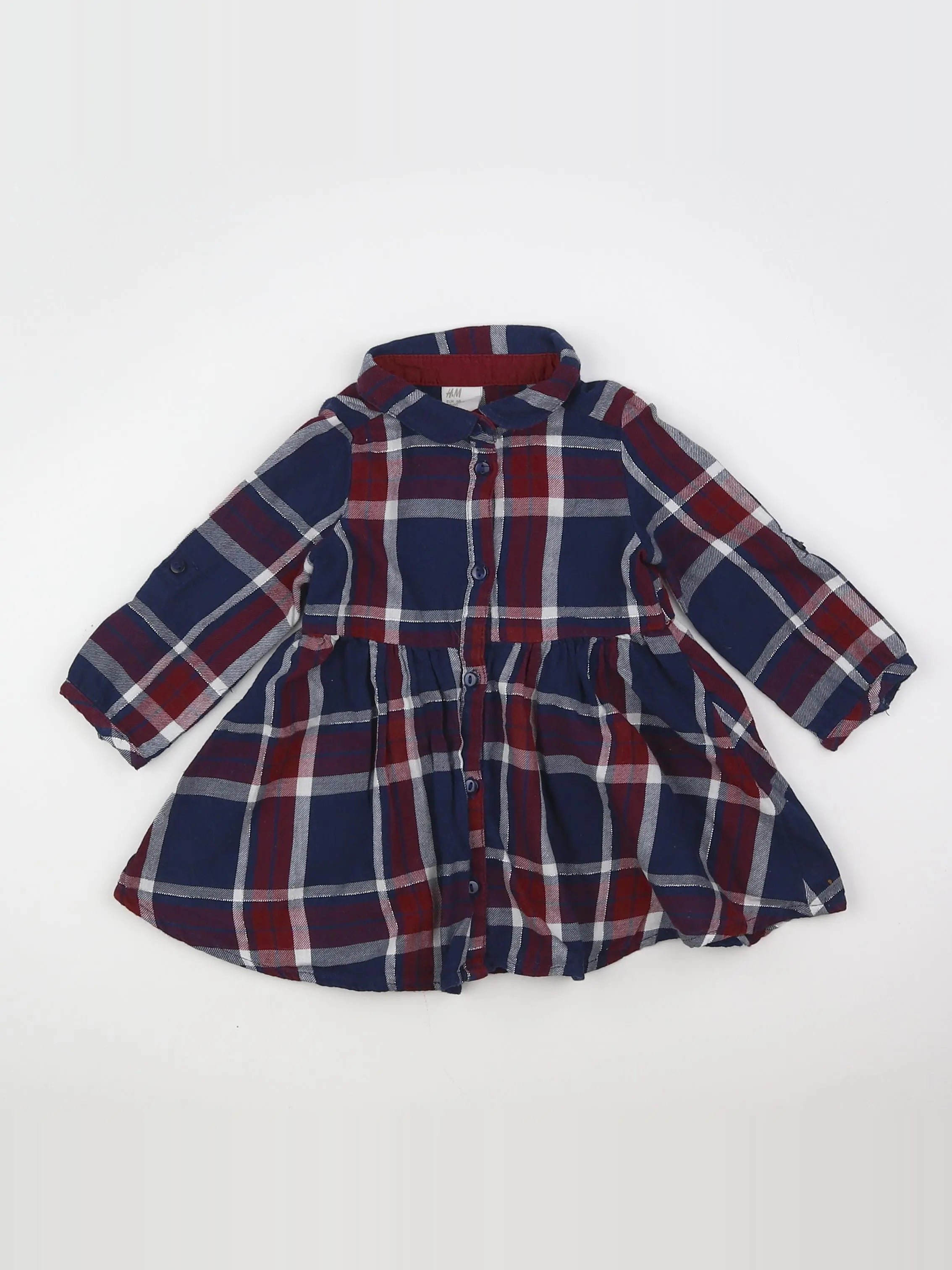 H&M - robe bleu, rouge - 3/6 mois