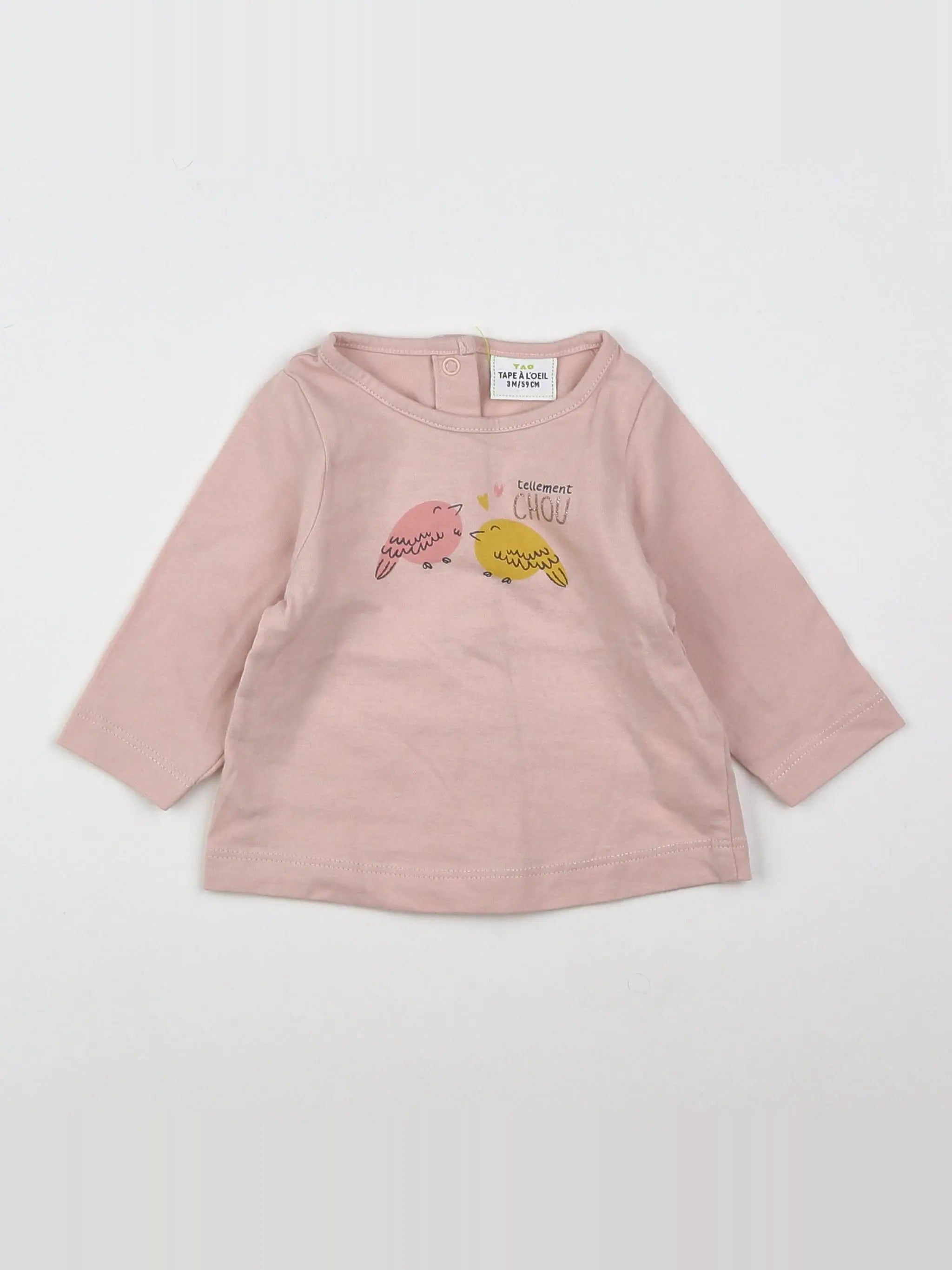 Tape à l'oeil - tee-shirt rose - 3 mois