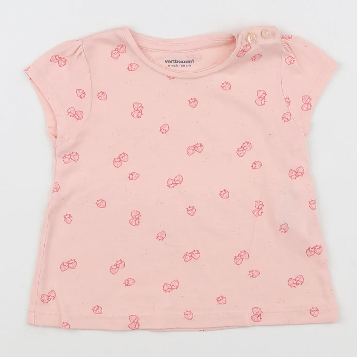 Vertbaudet - tee-shirt rose - 6 mois