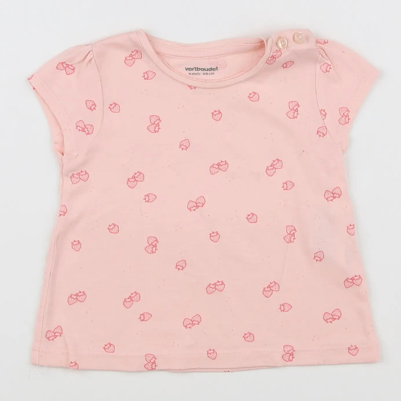 Vertbaudet - tee-shirt rose - 6 mois