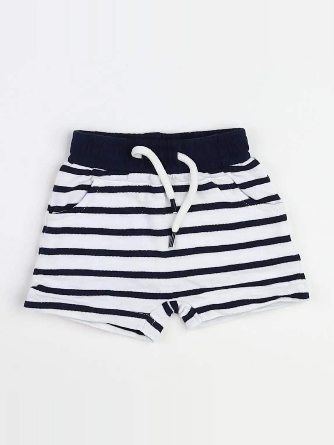 Vertbaudet - short blanc, bleu - 3 mois