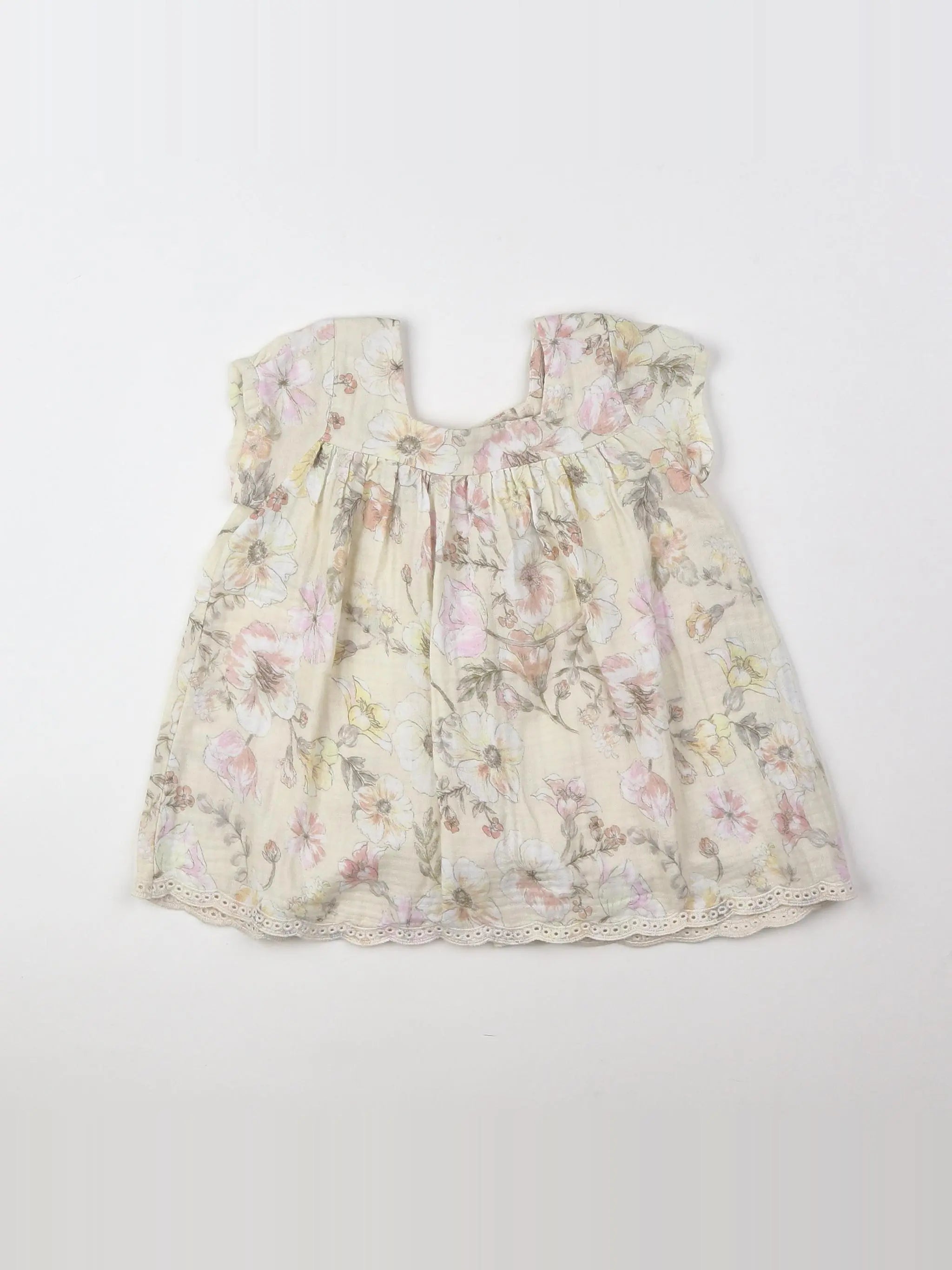 Vertbaudet - robe jaune, rose - 9 mois