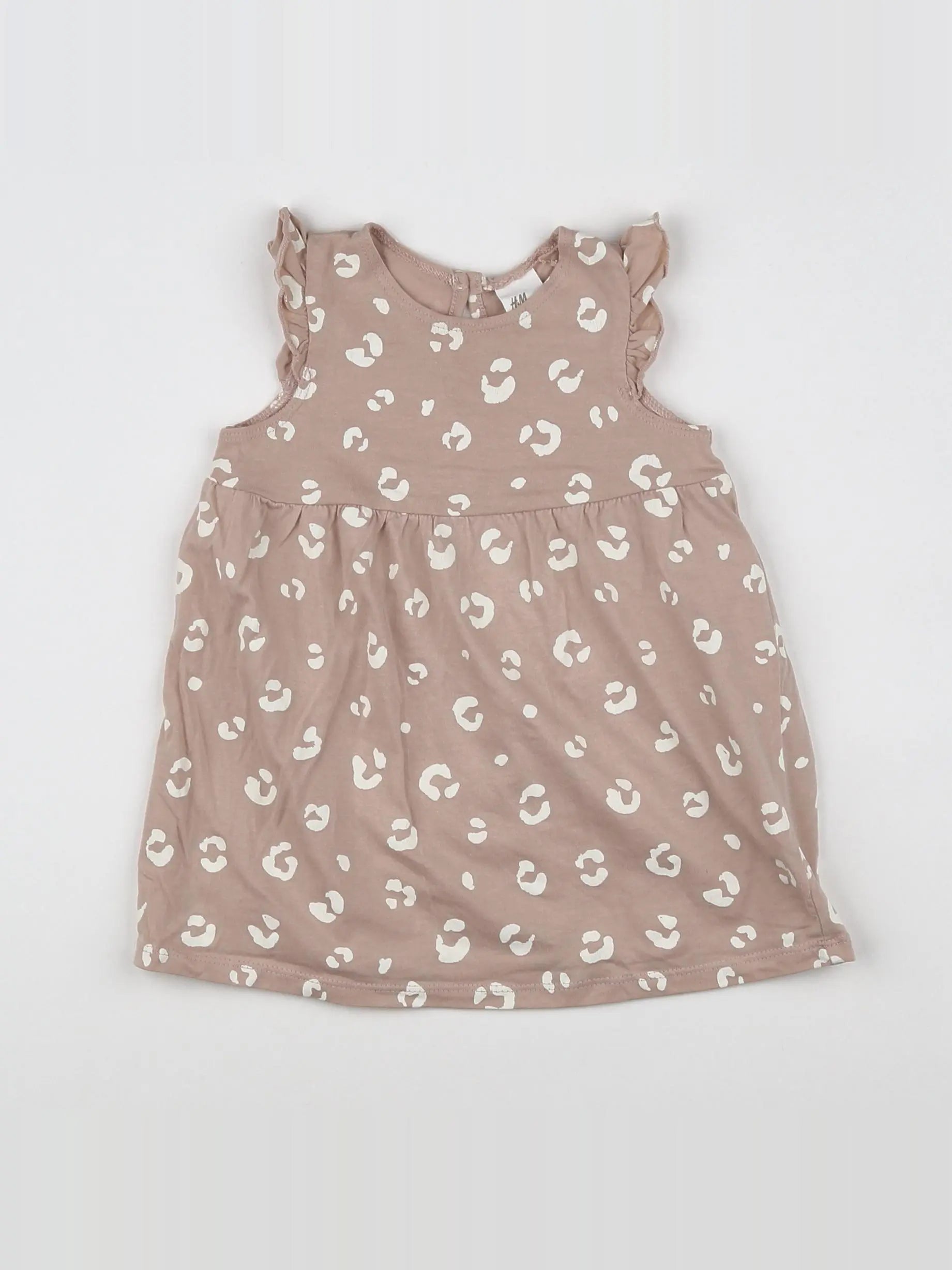 H&M - robe rose, blanc - 4/6 mois
